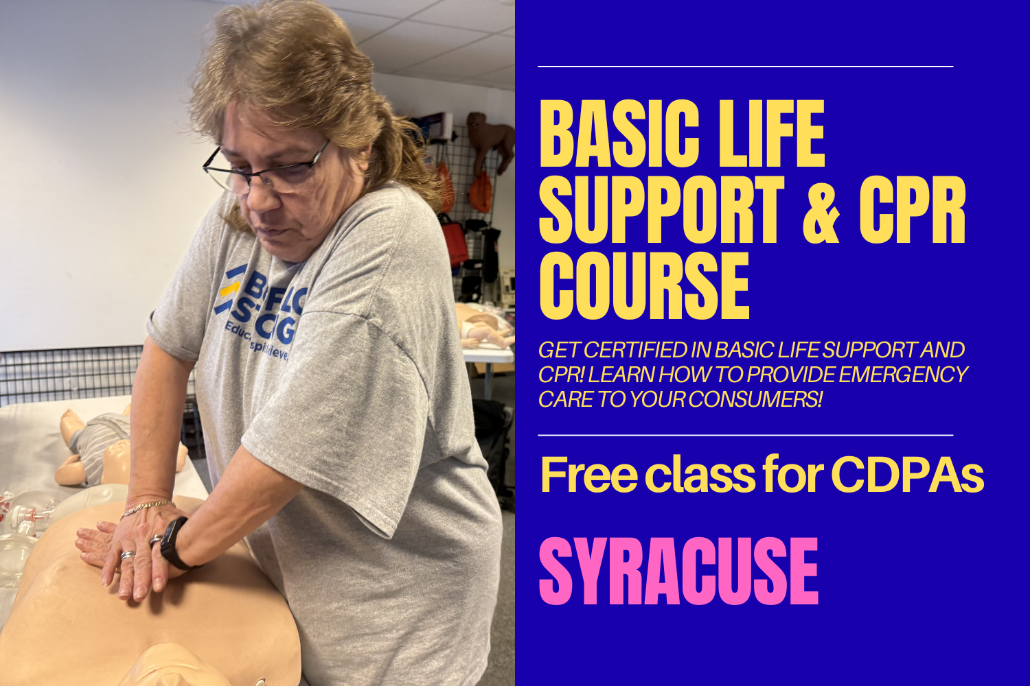 Basic Life Support &amp; CPR Training (English, Syracuse)
