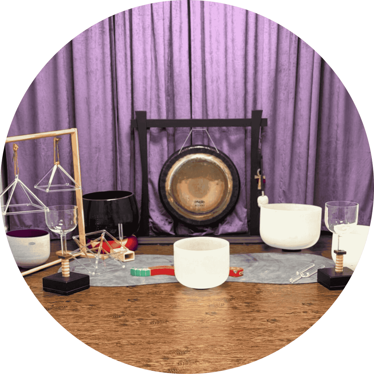 sound healing instruments at the Live Being U studio