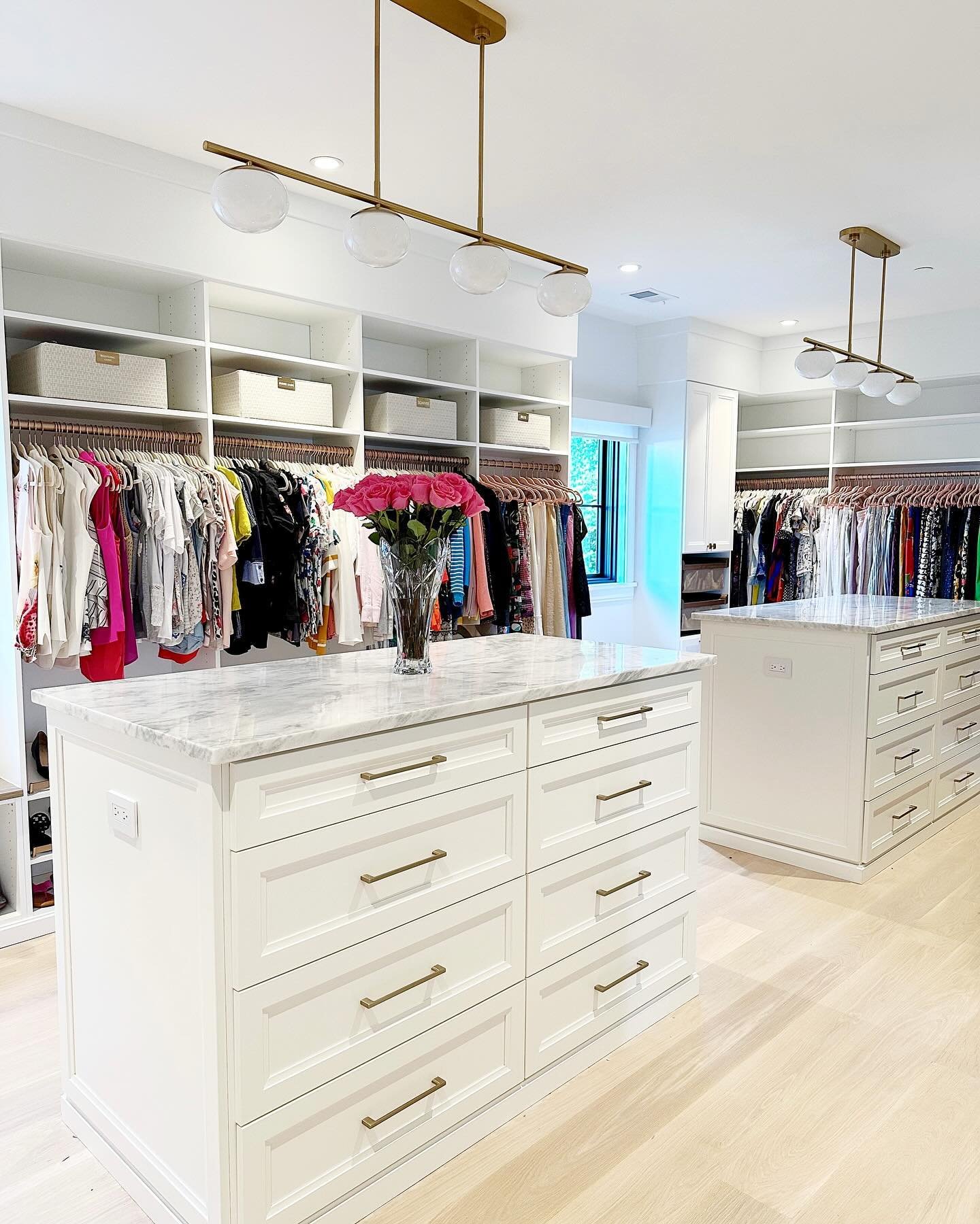Save under CLOSET GOALS&thinsp;
&thinsp;
Minimal + Beautiful &thinsp;
&thinsp;
Everything has a home all drawers are filed folded, color coordinated, and labeled.  We love a closet with breathing room. &thinsp;
&thinsp;
#closetgoals #walkinclosetdesi