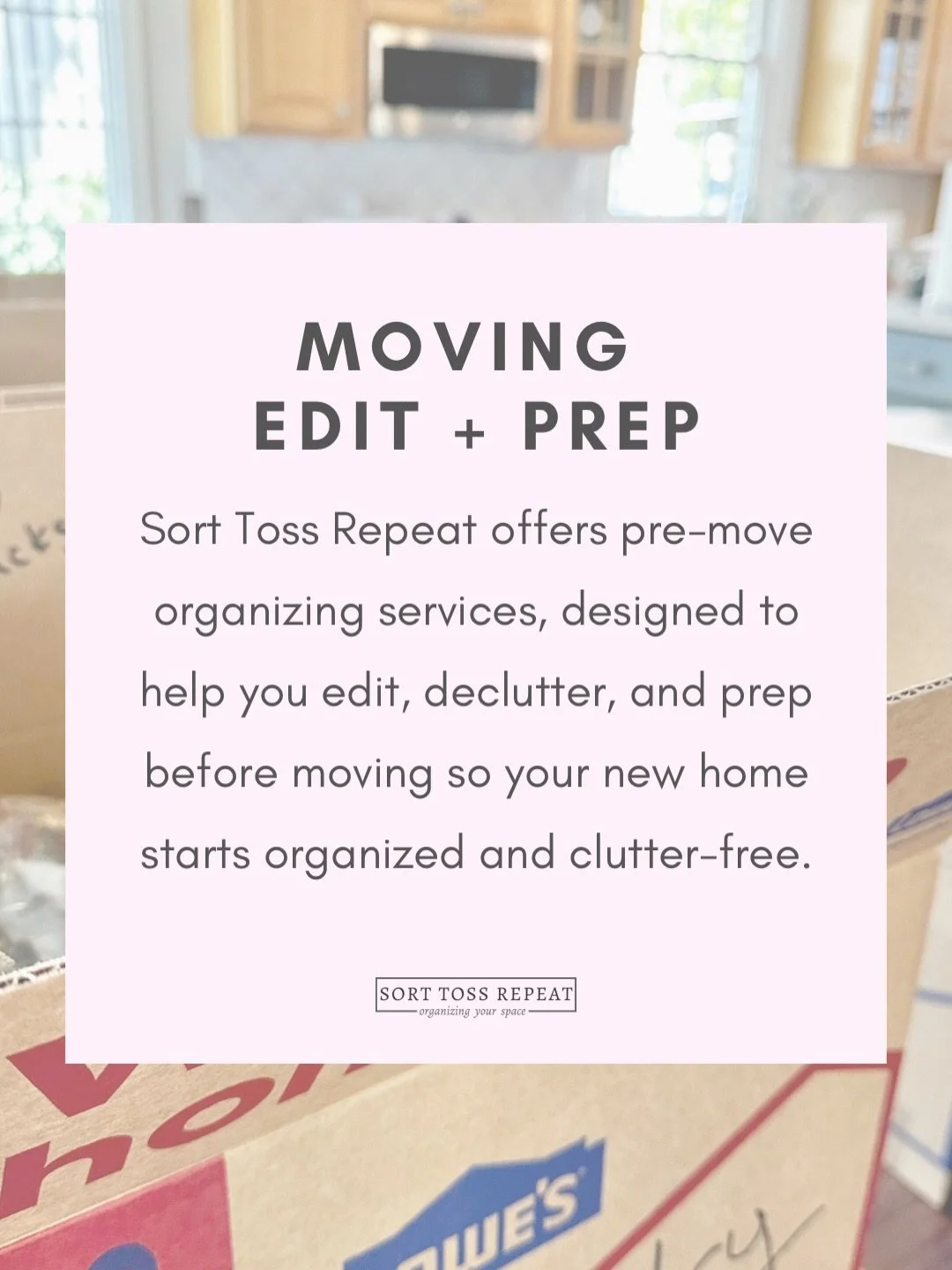 Moving doesn&rsquo;t have to be stressful! 

Actually, a move is the perfect time to make good decisions to edit, declutter, and let go of everything that will not serve you in your new space. 

@sorttossrepeat we help you create a calm and intention