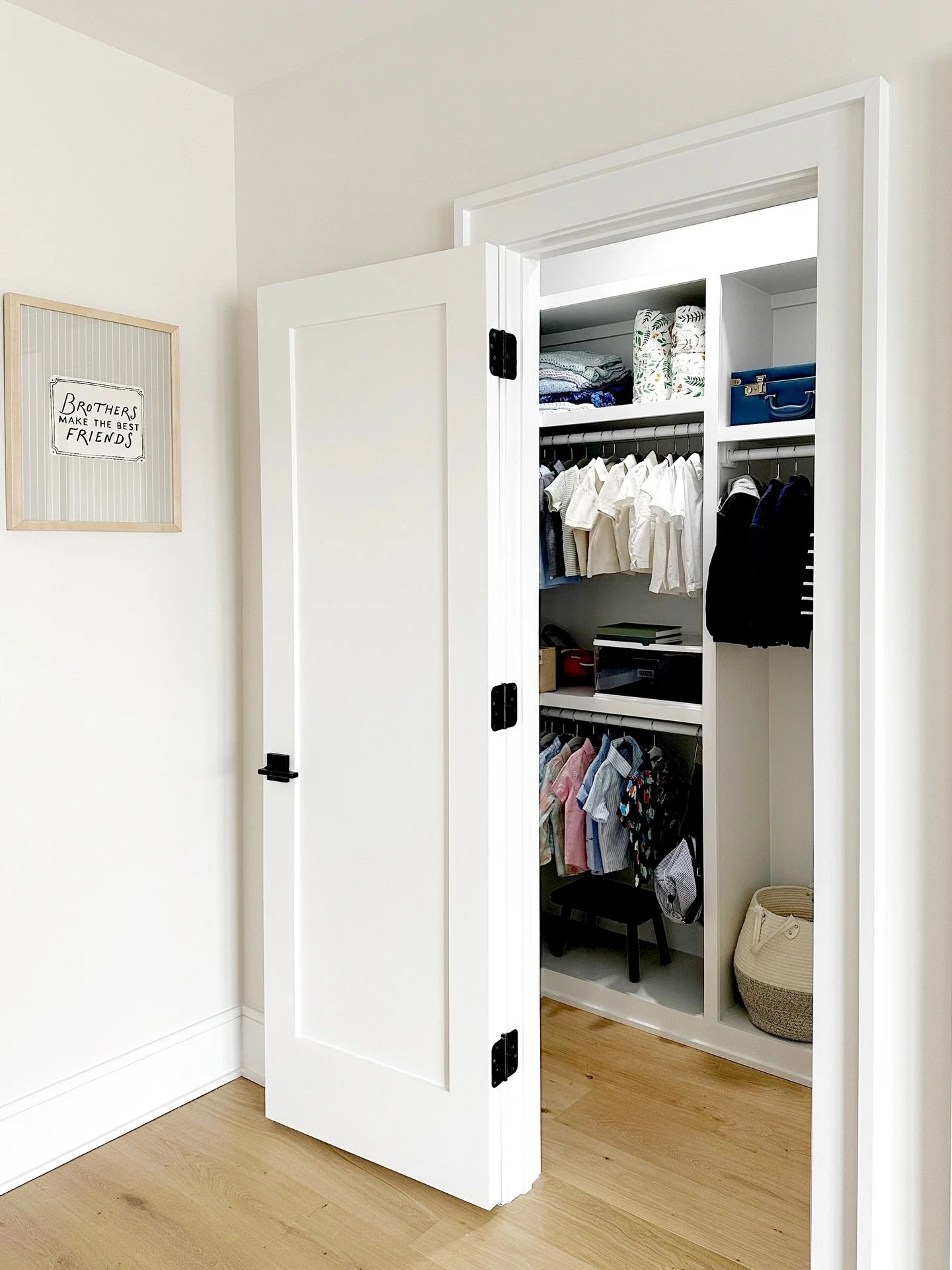 A fresh start, just in time for Spring. 

These boys closets refresh was all about creating simple, functional systems that make everyday routines easier, from getting dressed in the morning to giving everything a home. 

Spring is the perfect time t