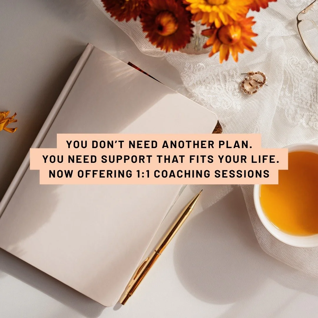 You don&rsquo;t need another plan - you need support that actually fits your life. 💛

That&rsquo;s why I&rsquo;m offering a few 1:1 coaching sessions this month - simple, flexible, and focused on you.

If you&rsquo;ve been waiting for a sign to get 