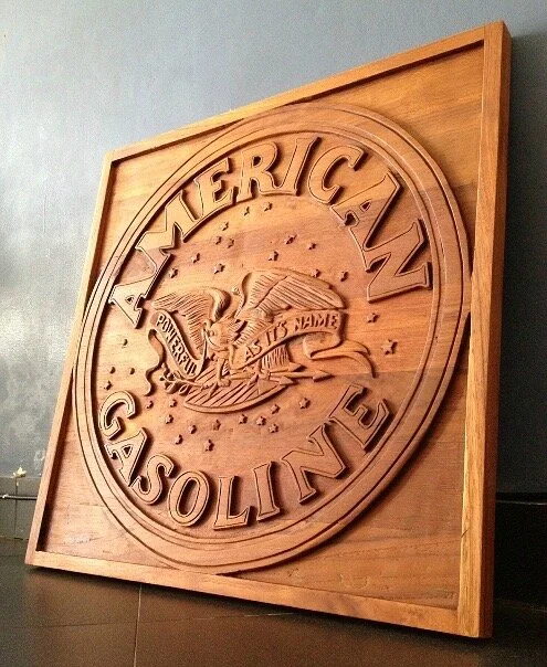 Carved Artwork - Antique Oil Series  : “American Gasoline Powerful as it’s Name”