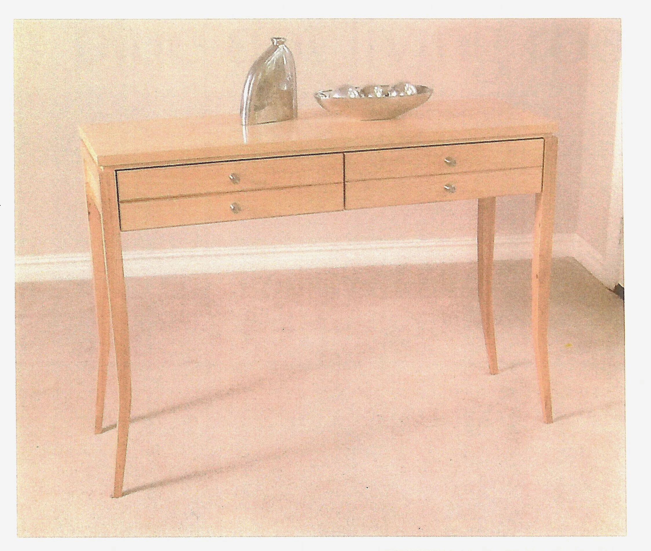 Yellow Dot Series . Spider Leg . 4 drawer Console