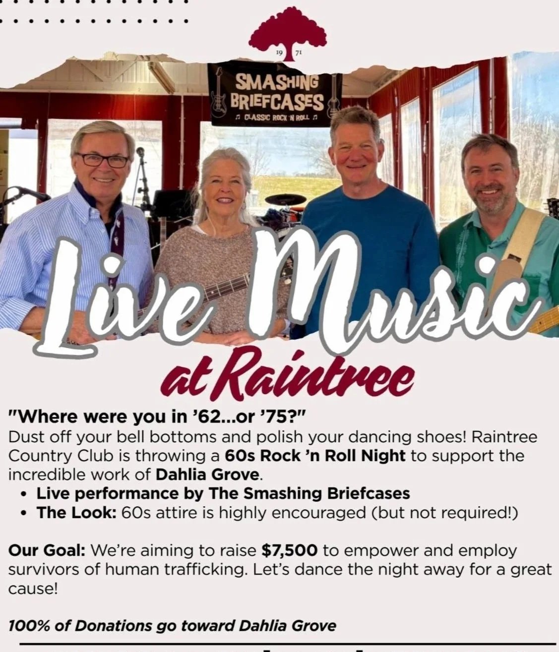 Live Music at Raintree Benefitting Dahlia Grove