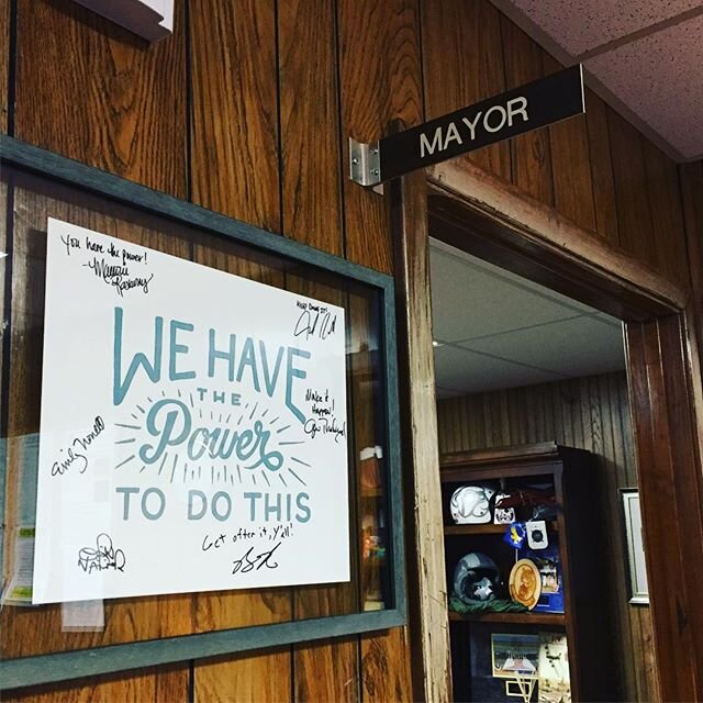 spotted hanging in #Lonoke City Hall... what a blessing for our little community to have so many encouragers and supporters cheering us on as Lonoke embraces our brand new day!
#LoveLonoke
#BelieveInLonoke
#LookAtLonoke