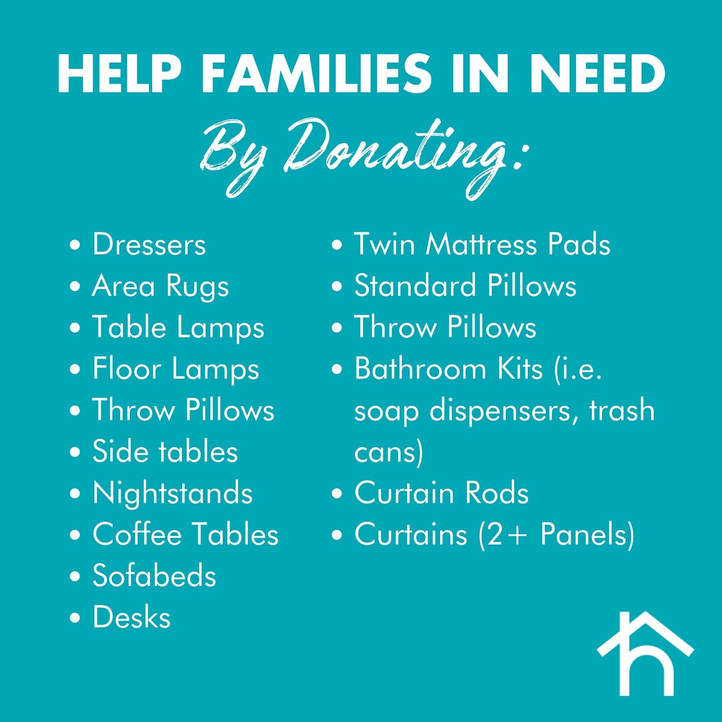 🤍 Wishlist Wednesday 🤍

Help us serve families in need by donating your furniture and home goods to us! 

If you have items to donate, please submit photos to our website - link in bio
.
.
.
.
.
.
.
.
#humbledesign #sandiegodonations #sddonations #