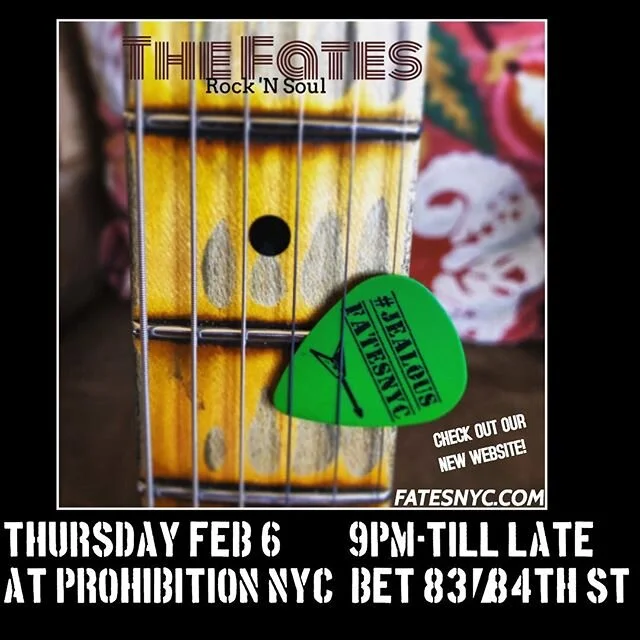 Looking forward to our next show at NYCs best uptown venue. Featuring Sean Nowell &amp; Nevaris Crawford.  #prohibitionnyc #thefatesnyc #nycblues #livemusicnyc #telecaster