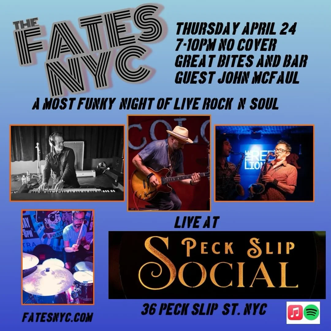 Come join us for a very funky, bluesy night @ Peck slip social this Thursday.  South street seaport,  NYC.  Great new spot, no cover and great food! 7-10pm