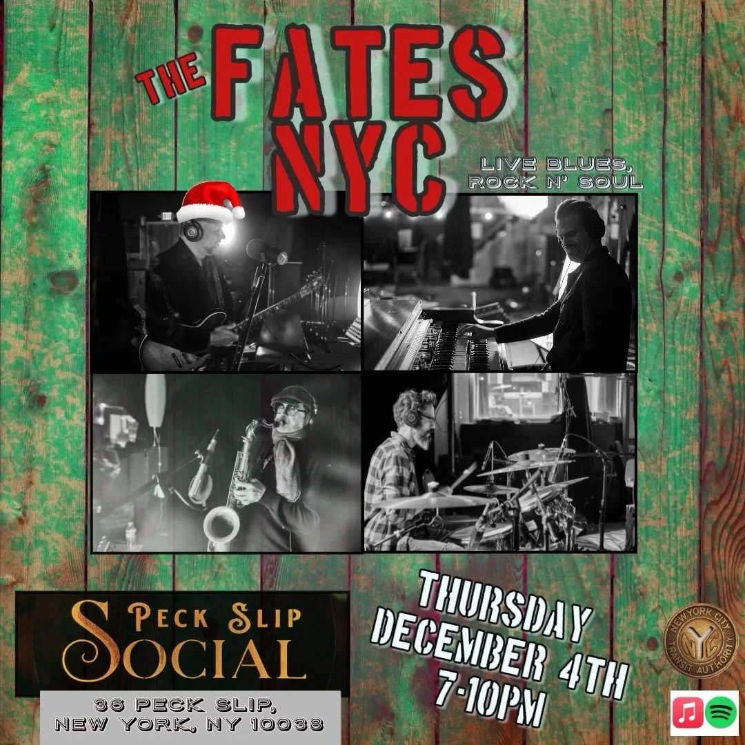 We hope your having the best lazy Saturday ever!  Let&rsquo;s start planning the week.  NYC Friends come kick off the holidays with us this Thursday at peck slip social!  Lots of new songs and special guest John Mcfaul will be playing bass all night.