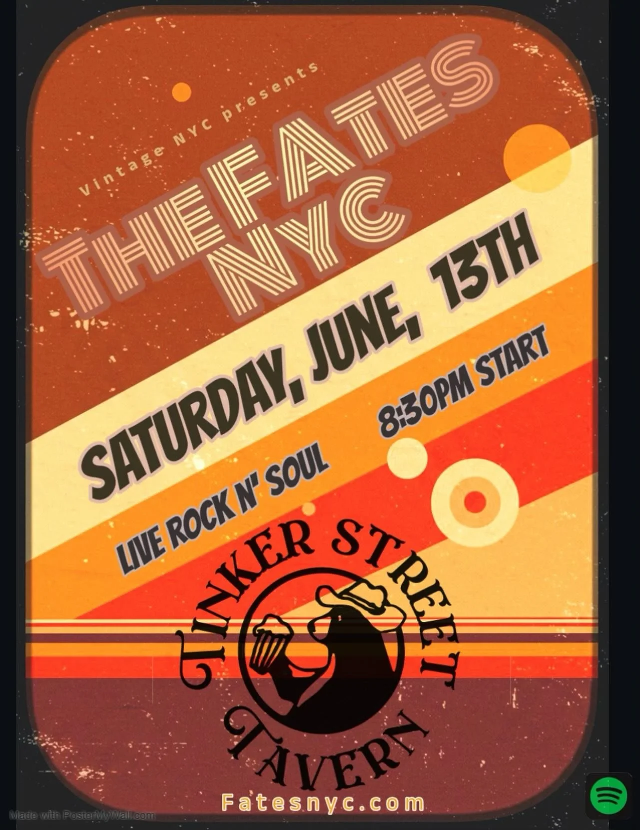 Save the date for this Saturday 6/13!  We are back in woodstock @ the tinker tavern.  This time of year is perfect in the Catskills,  come dance drink and relish this indoor/outdoor event!  Start time 8:30.  AND GO KNICKS!