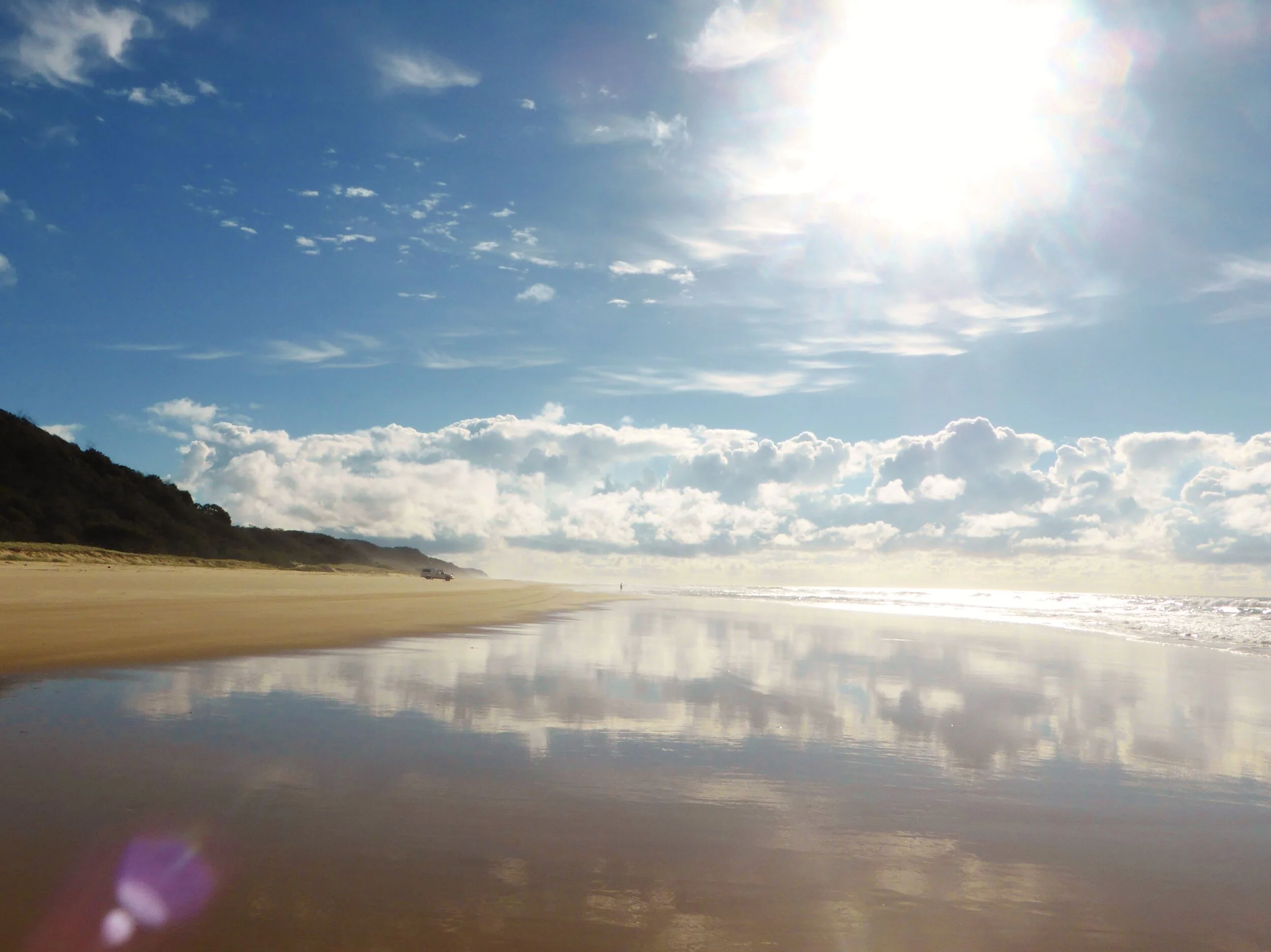 The "endless" 75-mile-beach on Fraser Island