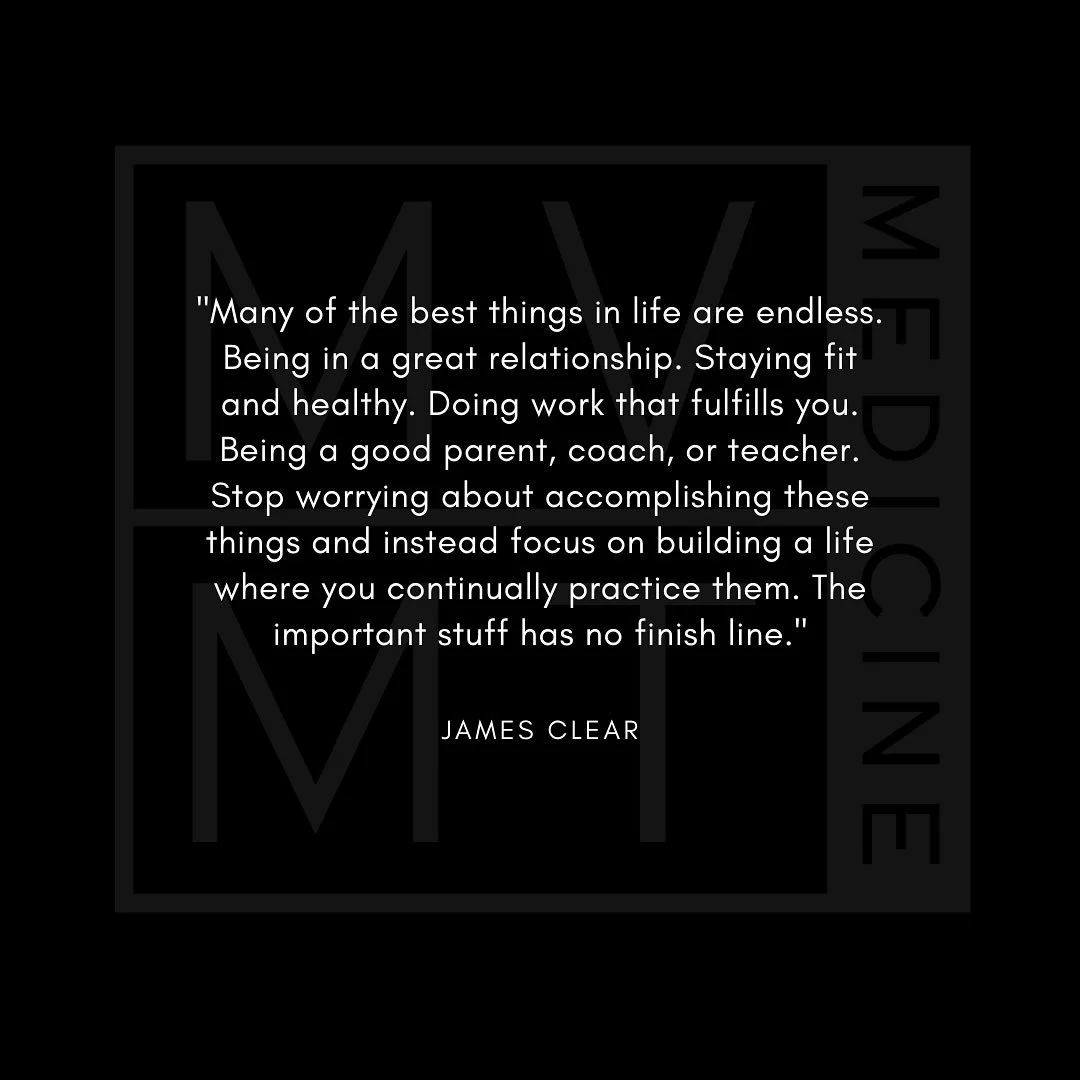 &ldquo;The important stuff has no finish line.&rdquo; 🏁⁣
You don&rsquo;t &ldquo;arrive&rdquo; at health.⁣
⁣
You practice it every day, in every choice, in every rep, in every adjustment.⁣
⁣
That&rsquo;s the beauty of it. The things that matter most 