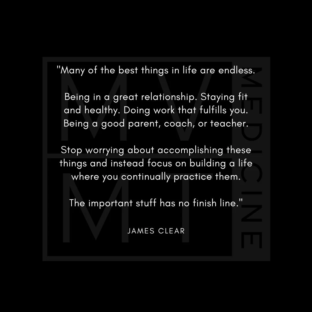 The most important things don&rsquo;t have a finish line. 

Strength. Health. Relationships. Work that actually matters.

You don&rsquo;t complete these&mdash;you practice them.

Progress isn&rsquo;t about checking a box or chasing an end date.
It&rs