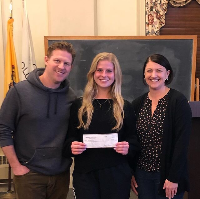 The board accepting an incredible donation from the @haddonfieldsoccerclub for Winterfest III! We hope you will all join us for this amazing event! See profile for details 💙&hearts;️👍🏻!