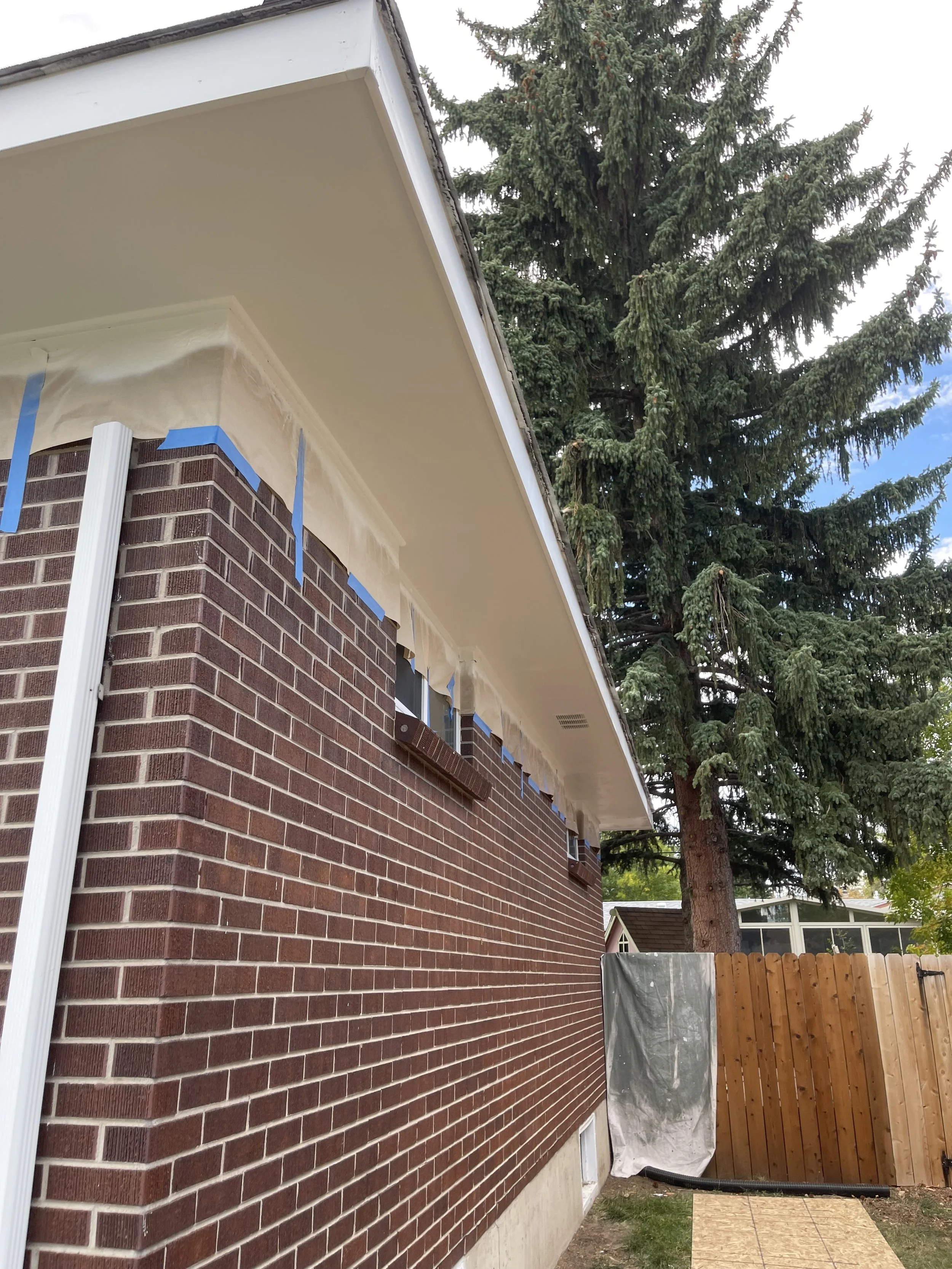 Exterior soffit and fascia painting
