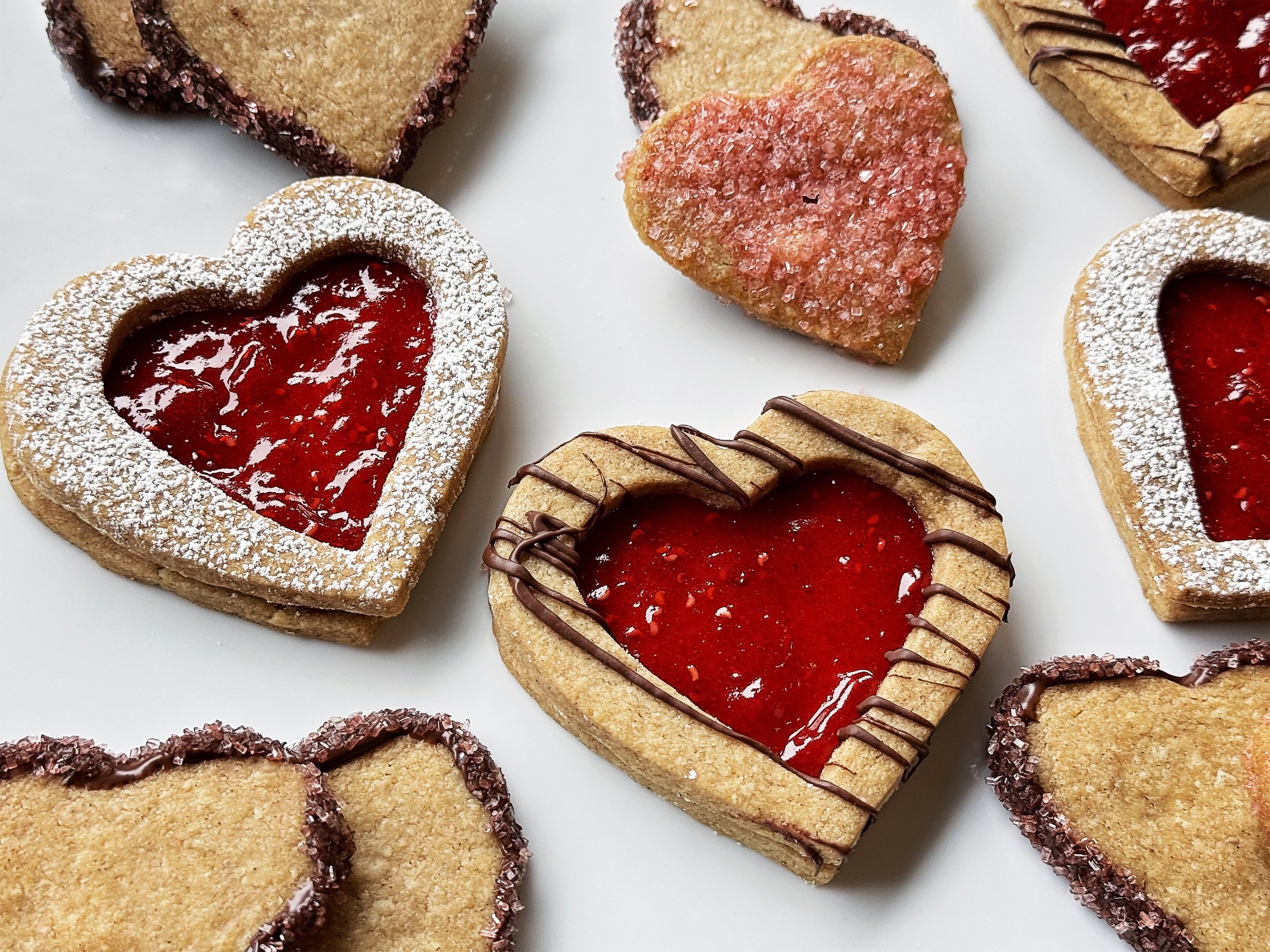 Hazelnut Raspberry Linzer Cookies