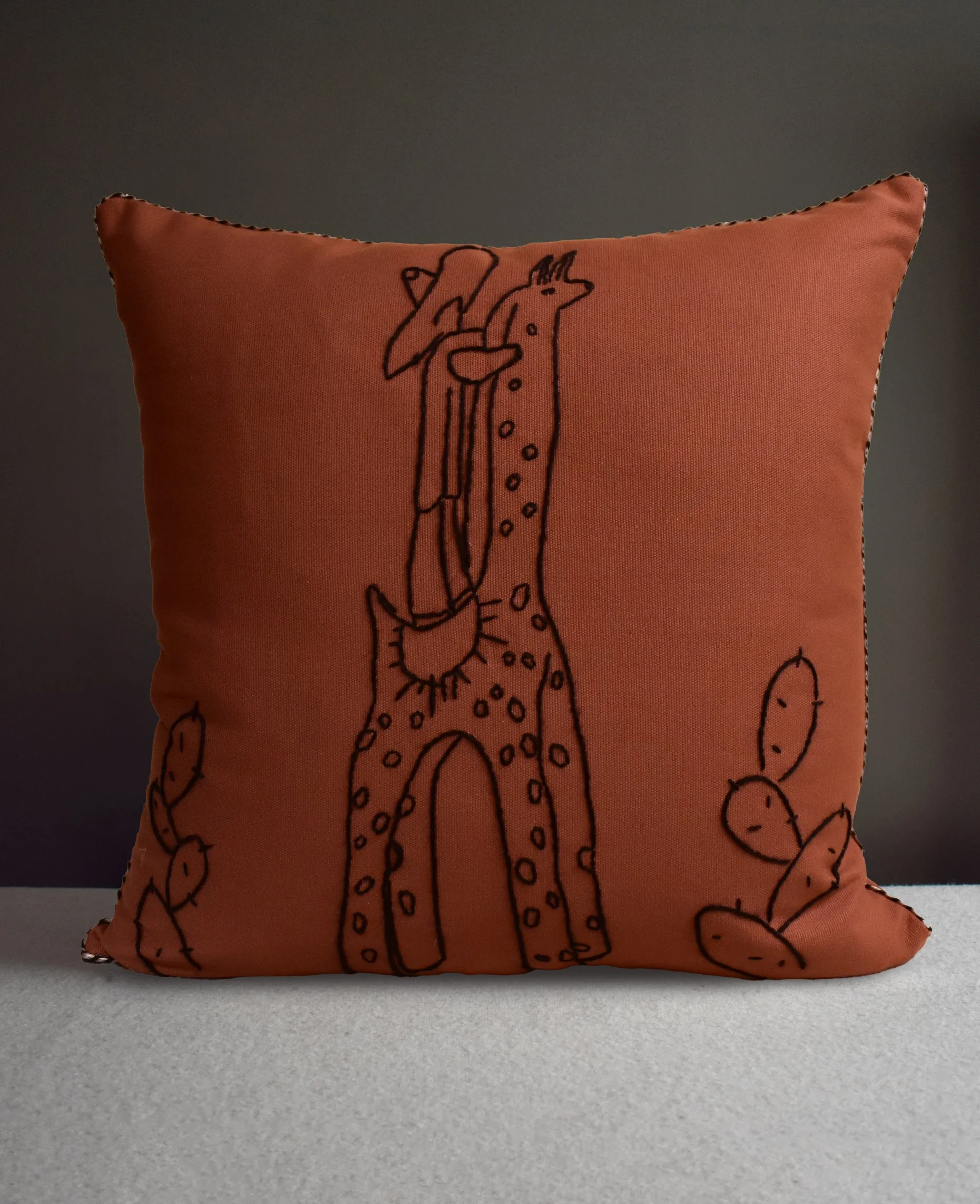 Cowboy on Giraffe, Cushion