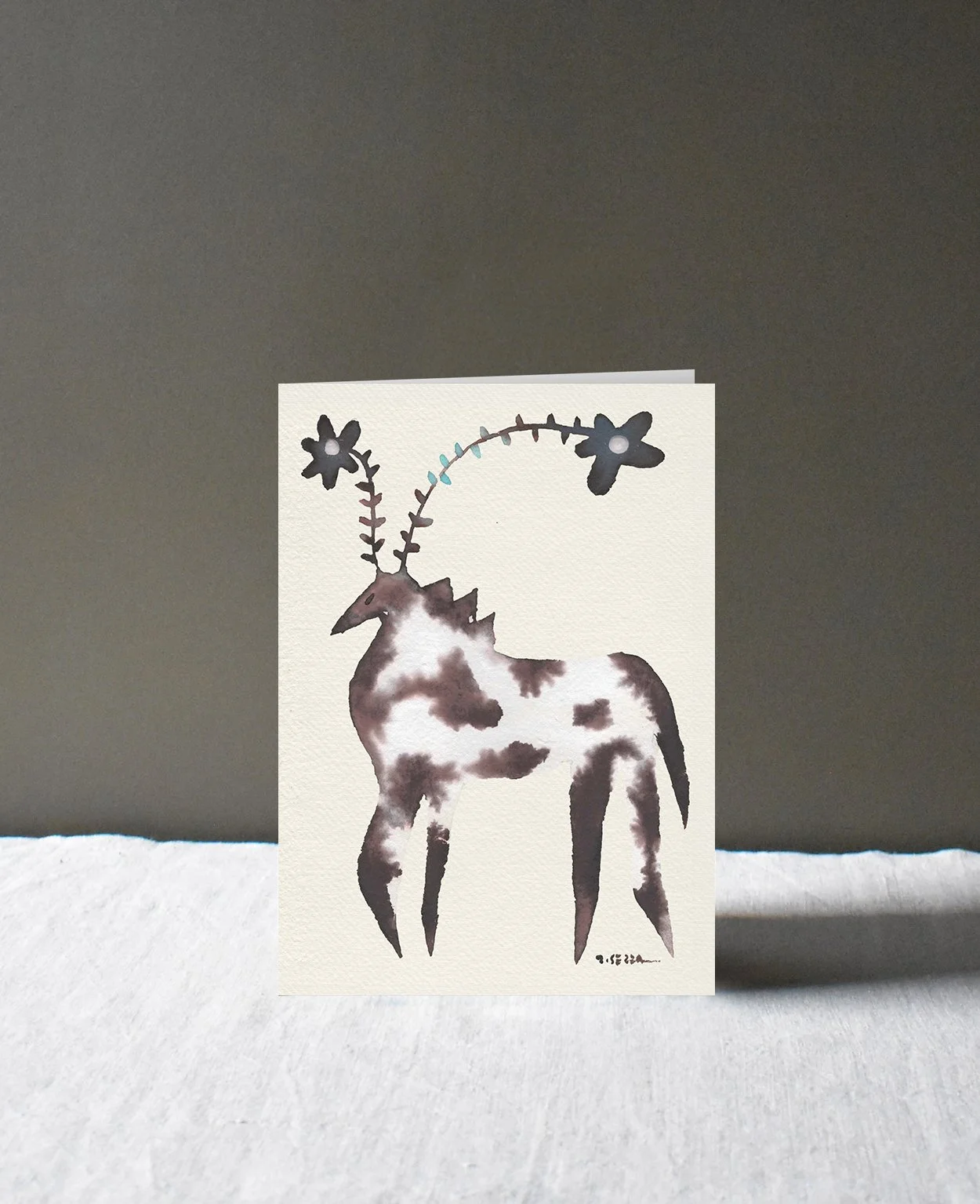 Brown & White Horse, Greetings Card