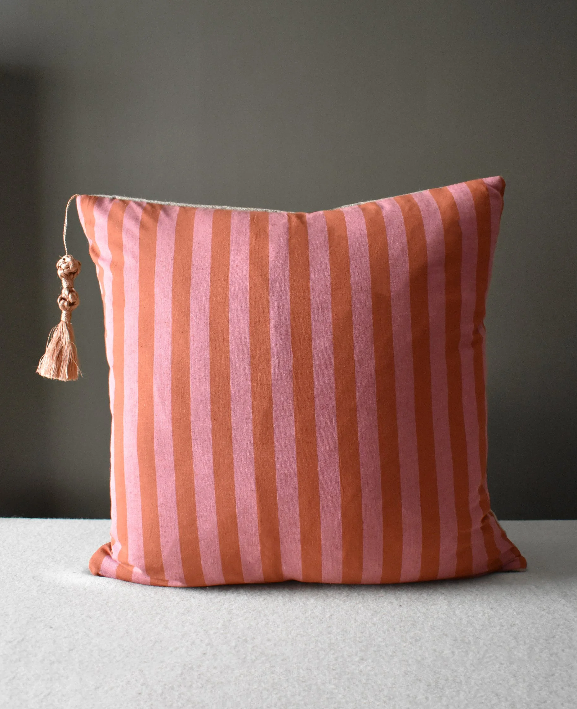 Pink & Orange Stripes, Cushion