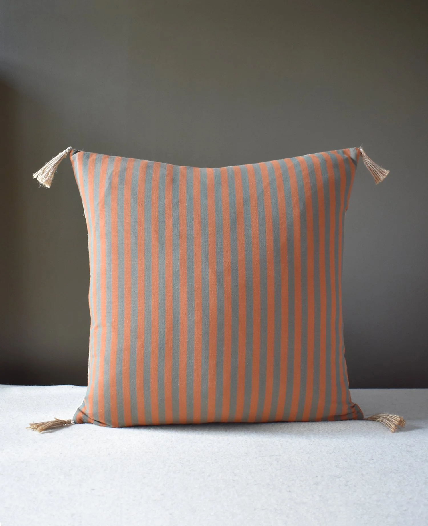 Orange & Teal Stripes, Cushion