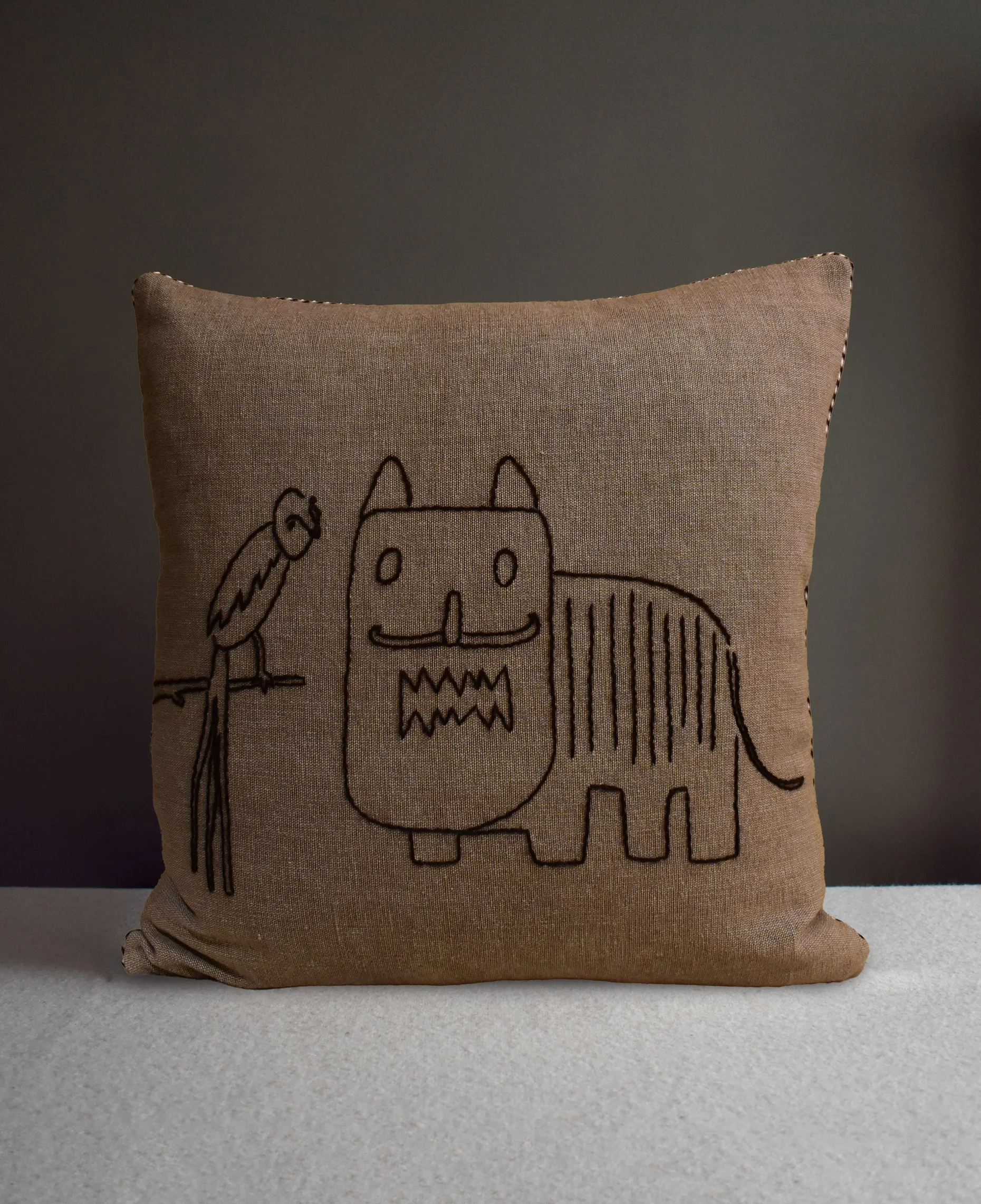 Tiger and Parrot, Cushion
