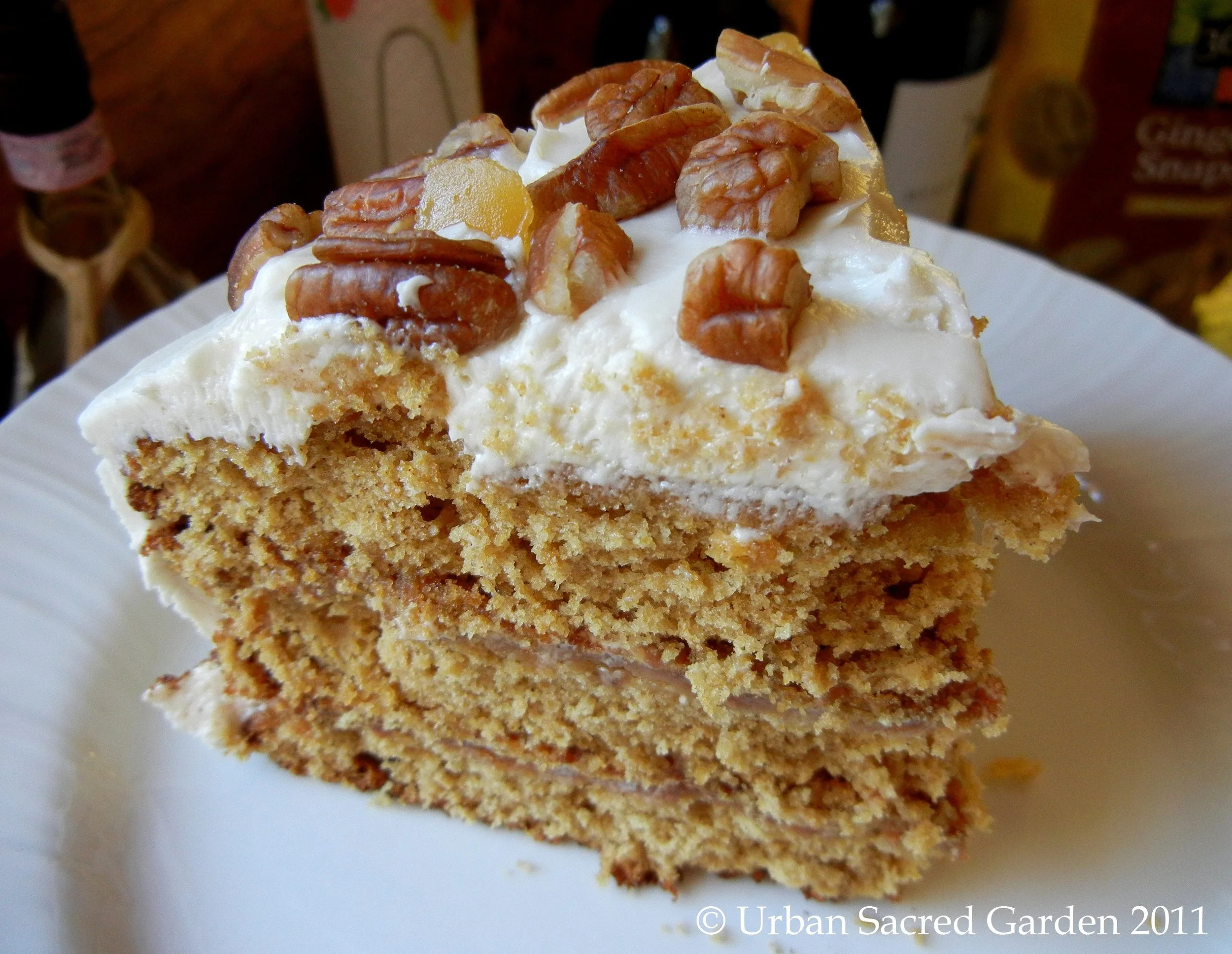 Gingerbread Cake with Lemon Cream Cheese Icing