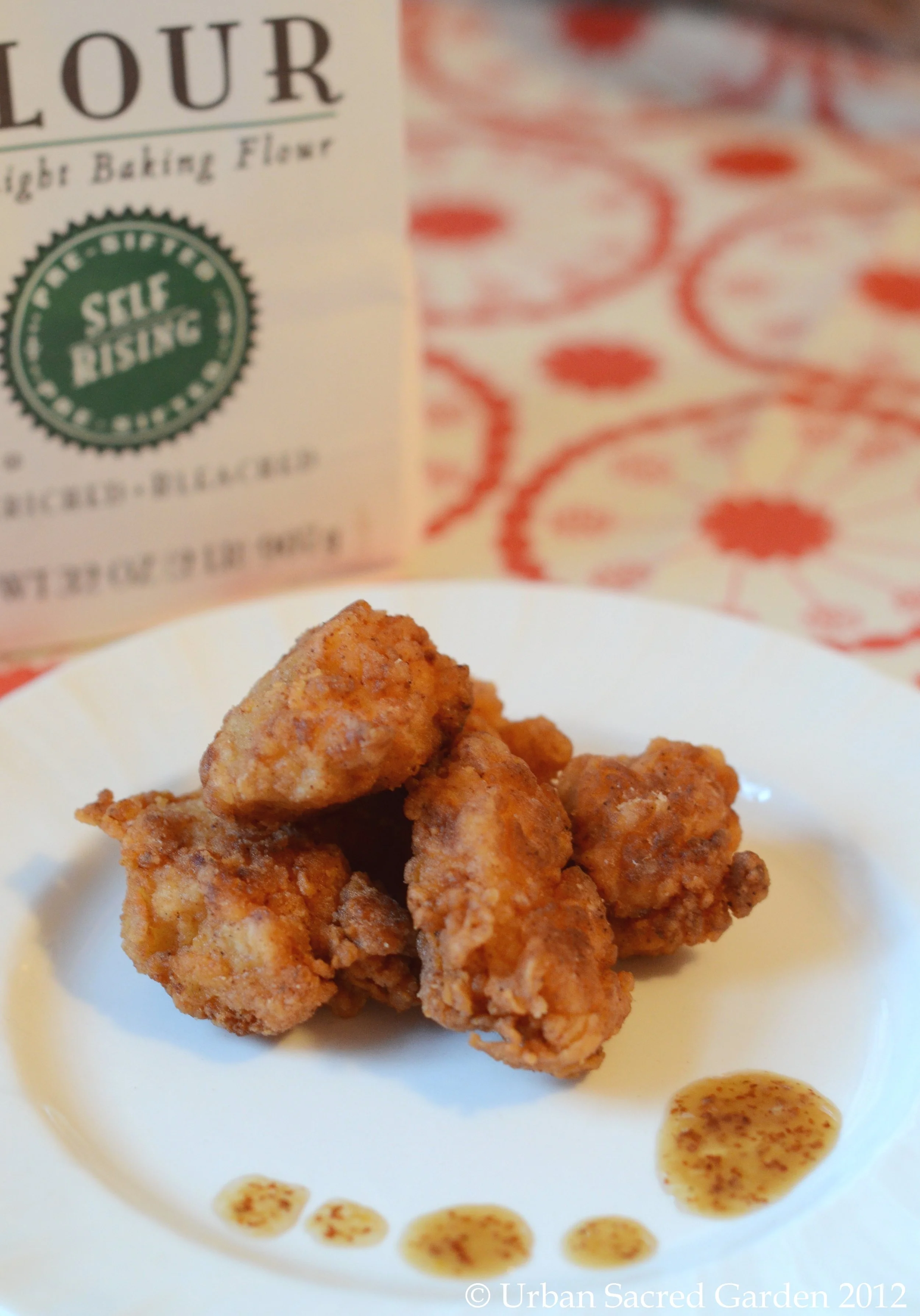 Crispy Buttermilk Fried Chicken Nuggets with Honey Mustard Dipping Sauce
