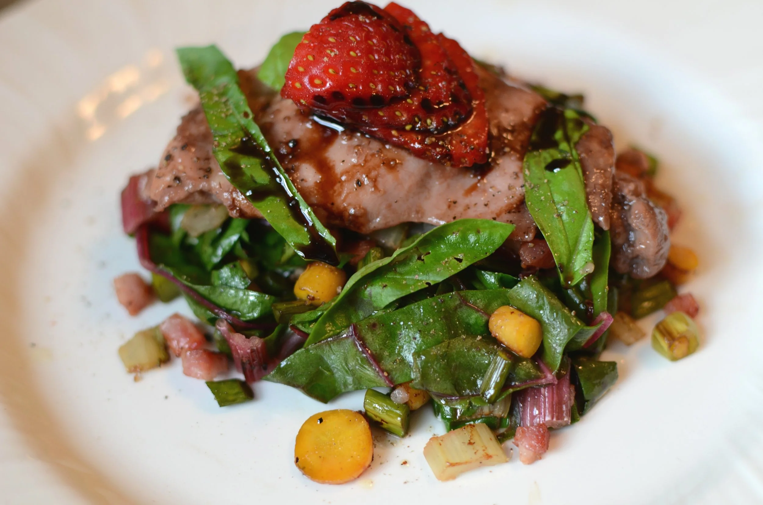Strawberry Balsamic Chicken with Late Spring Vegetables