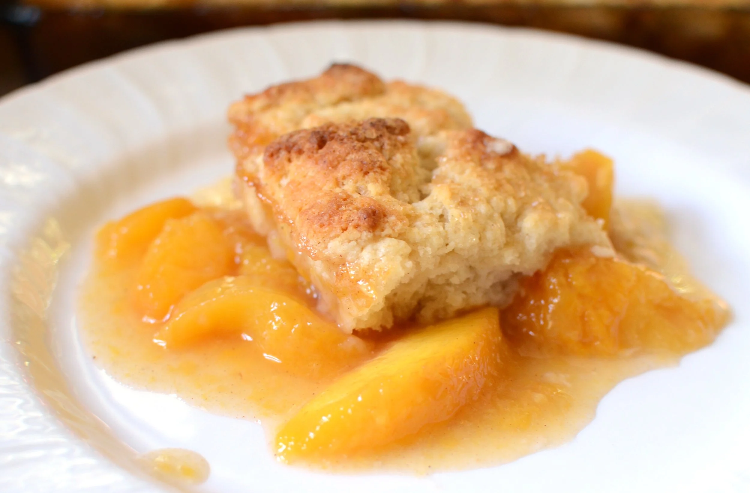 Summer Peach Cobbler with Sweet Buttermilk Biscuit Topping