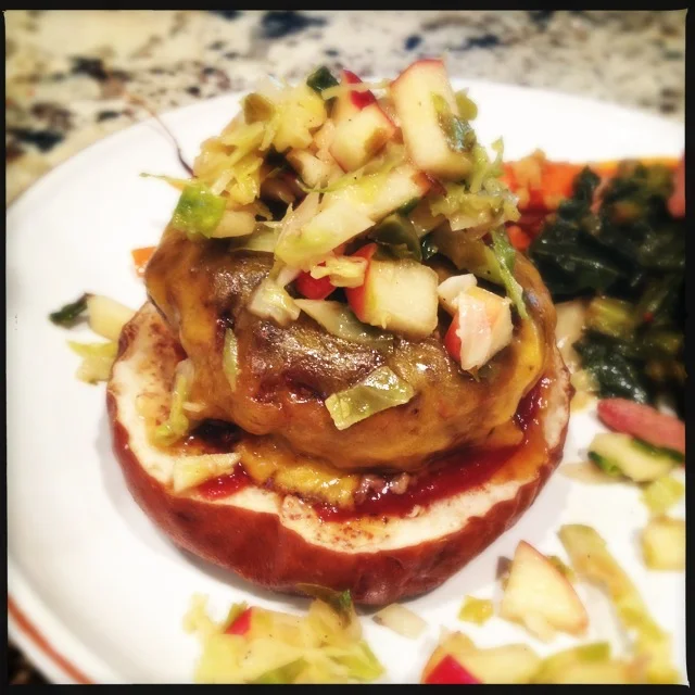 Apple Brussels Sprout Slaw