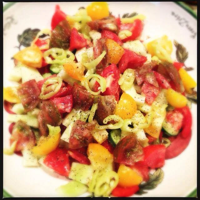 Cucumber Tomato Salad with Miso Vinaigrette