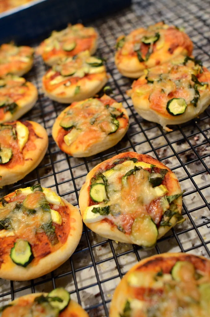 Zucchini Bok Choy Pizzas with Whole Wheat Crust