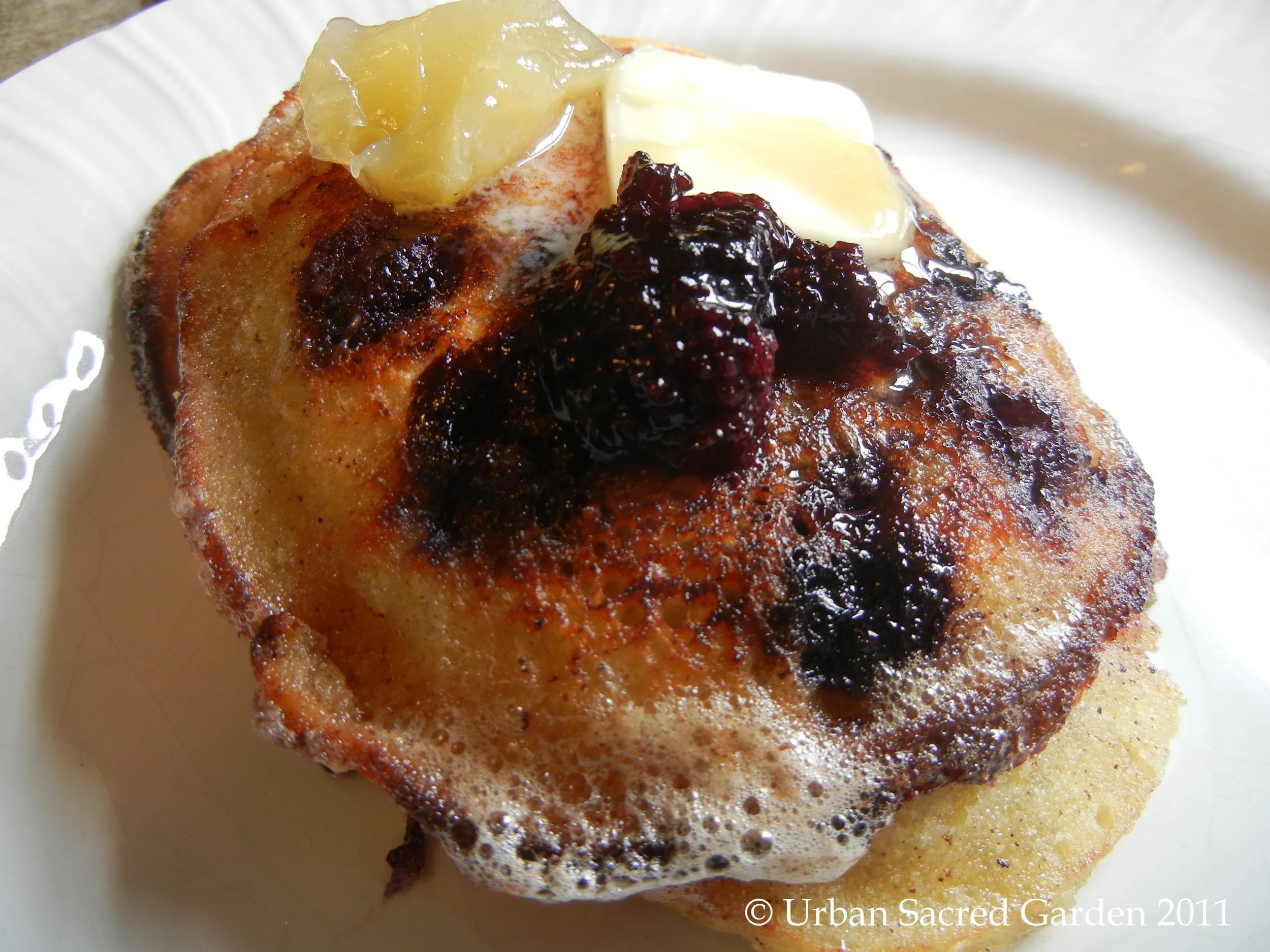 Buttery Lemon Ricotta Blueberry Pancakes