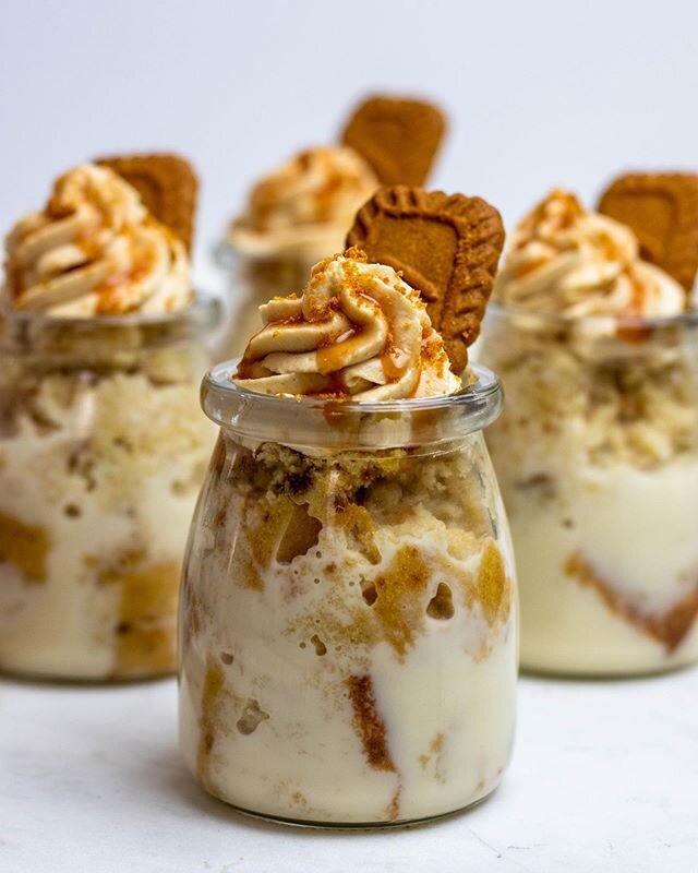 Biscoff Tres leches!
A unique twist to the Tres leches seriously just yum!
@lotusbiscoffus with the milk blend is just a perfect combination! 
These jars didn&rsquo;t last anything in my home with my boys! The last one was eaten for breakfast!
Grab t