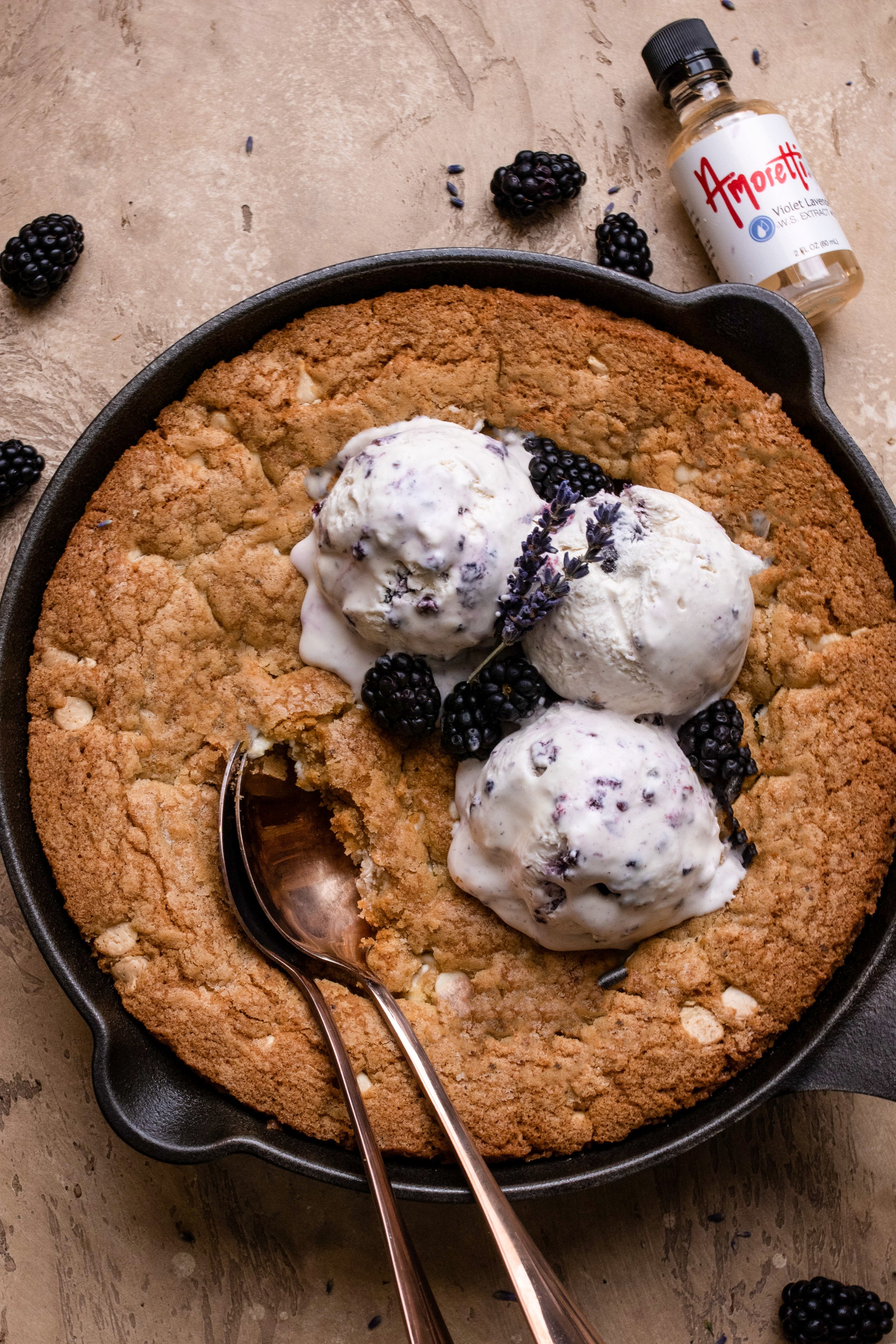 Blackberry Lavender Cookie Skillet 