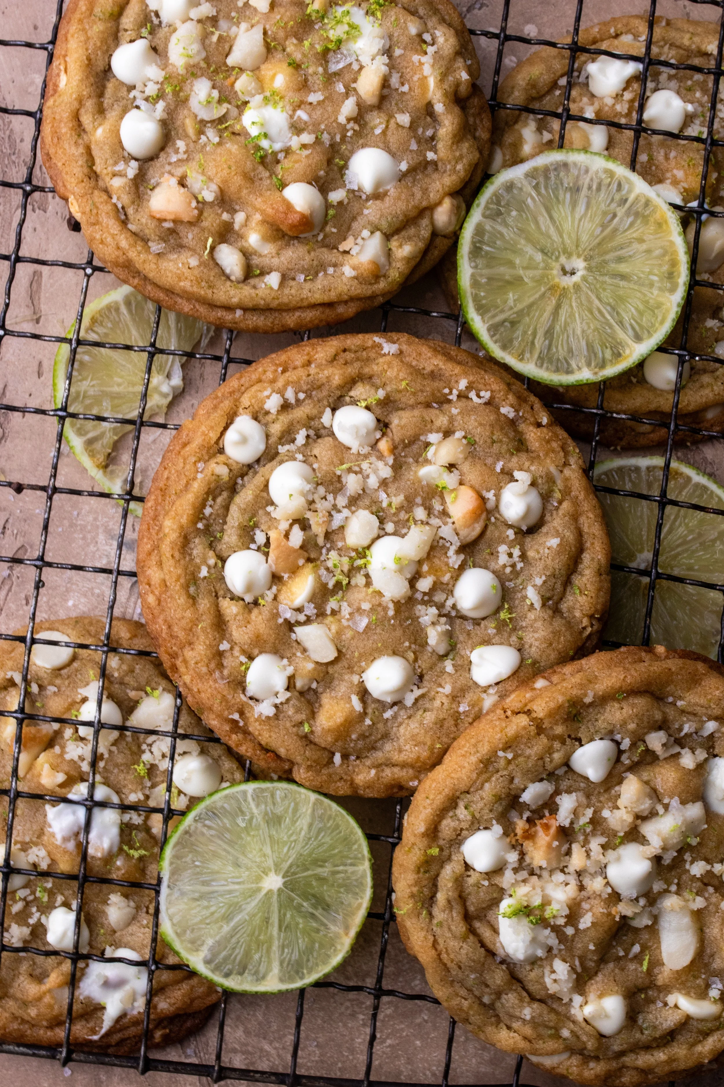 White Chocolate Lime Macadamia Cookies
