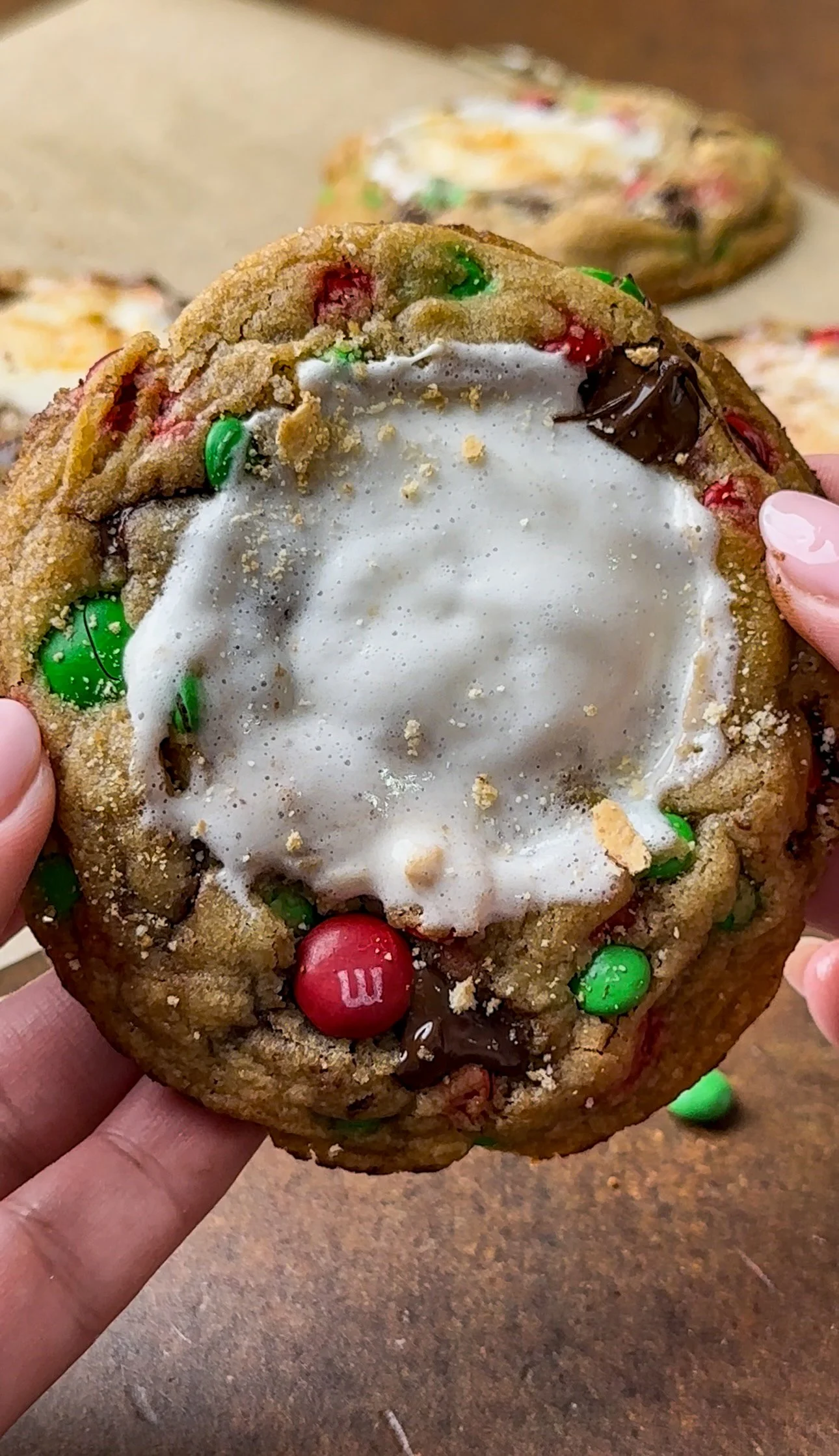 Christmas M&amp;M S'mores Cookies 