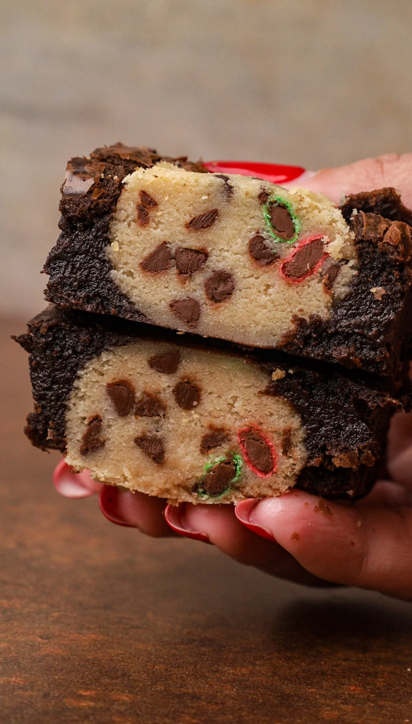 M&amp;M Cookie Dough Brownies