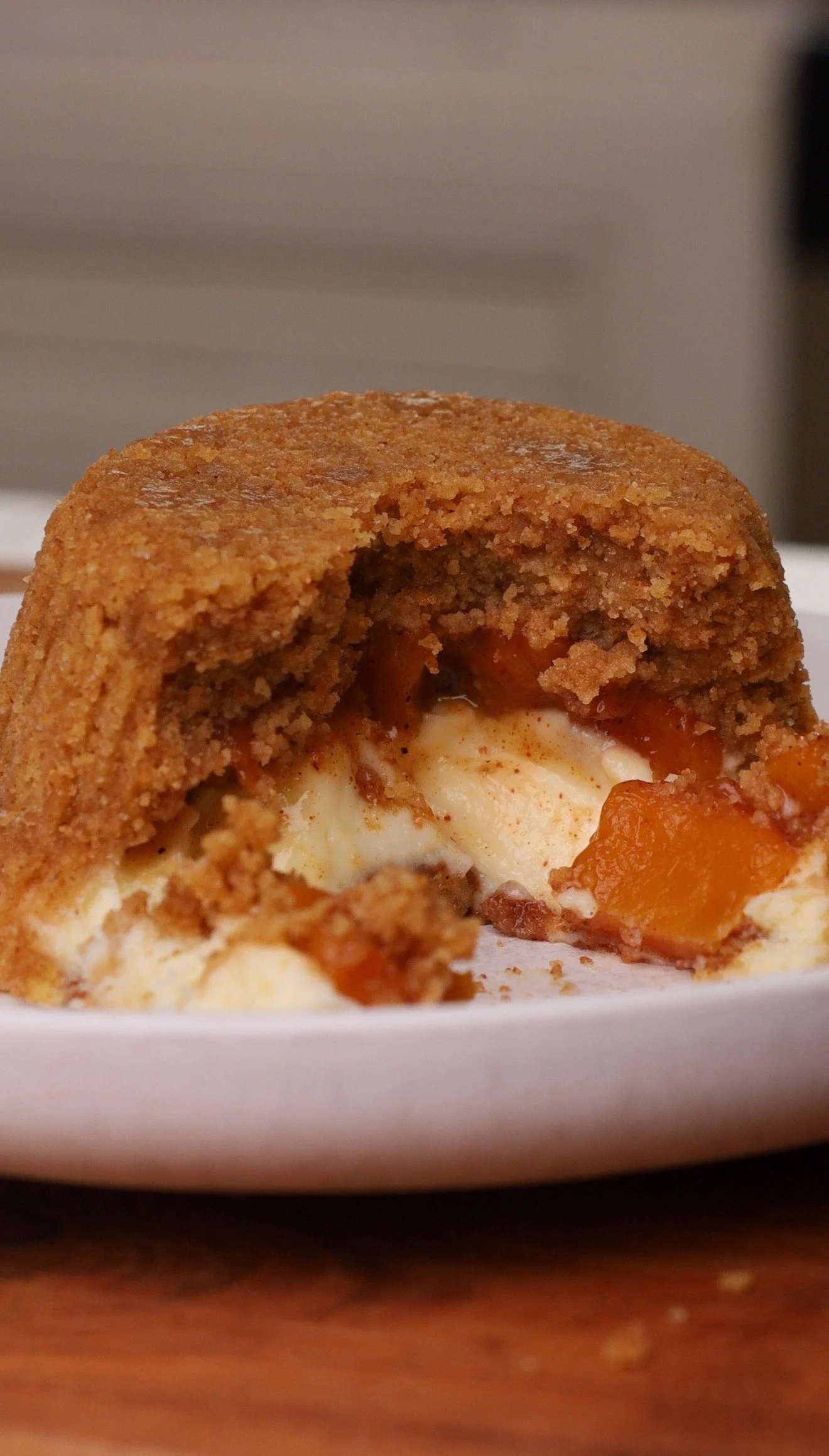 Caramel Peach Upside Down Mini Cheesecakes