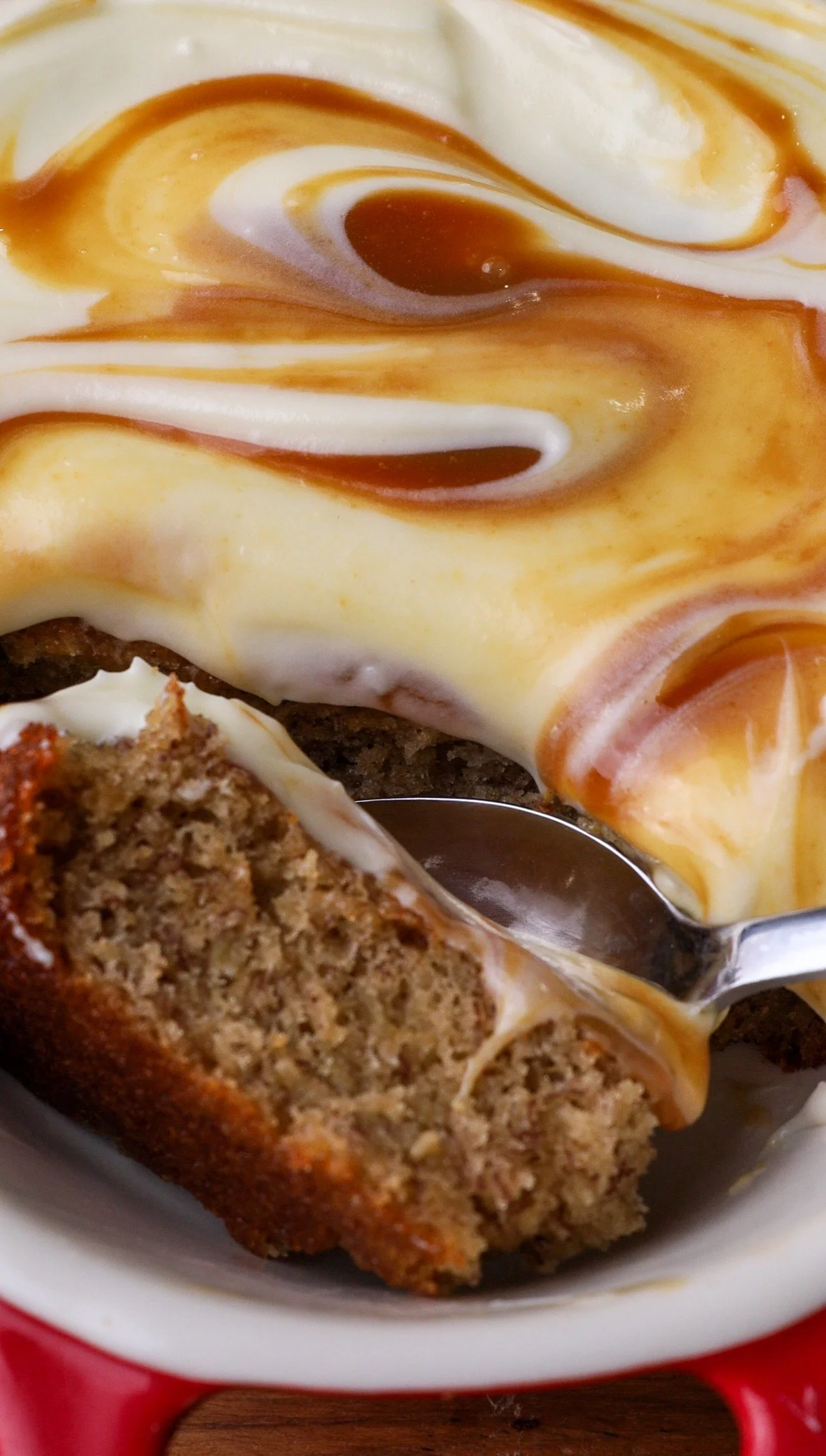 Caramel Banana Snack Cake