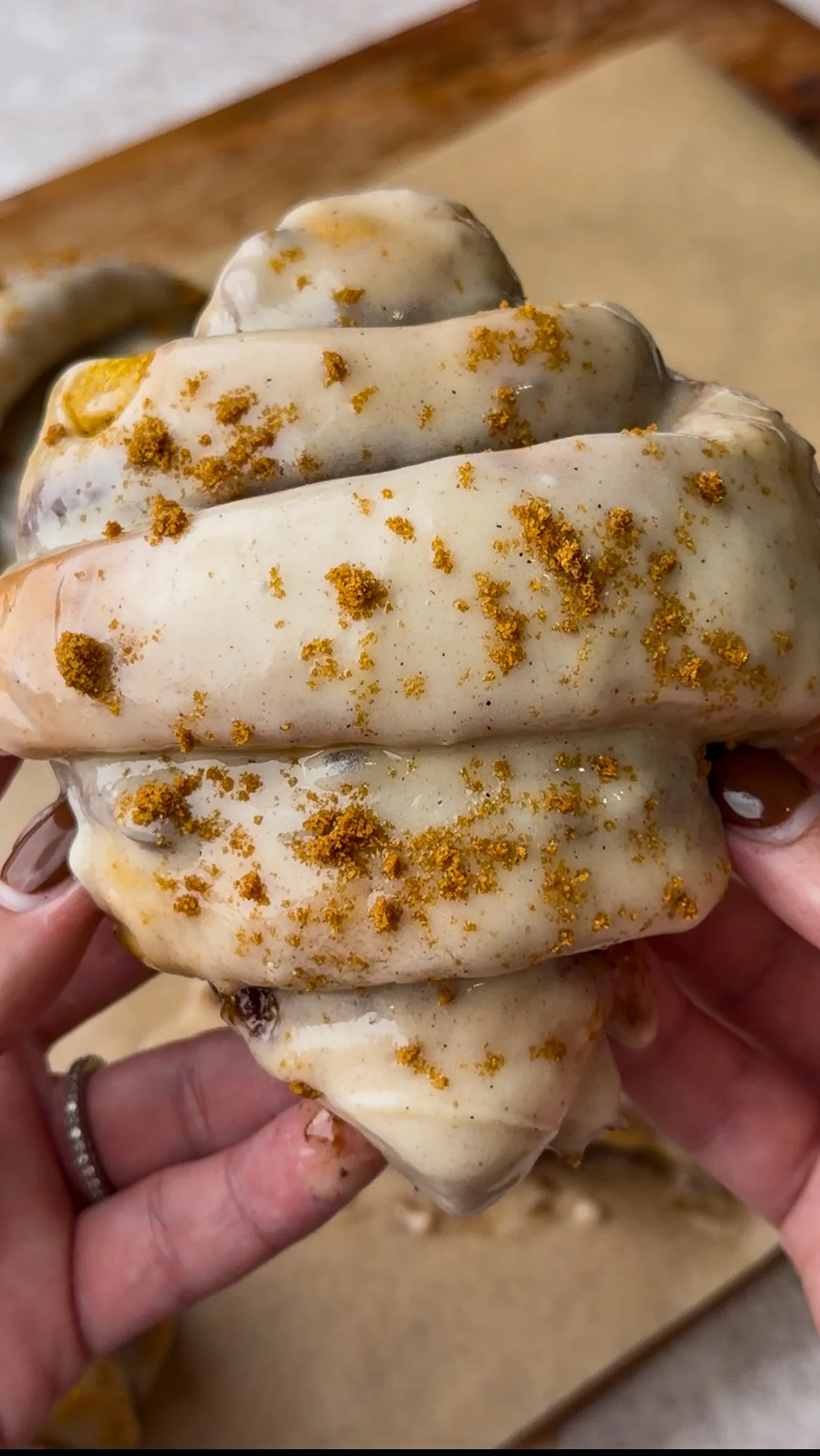 Pumpkin Biscoff Croissant Cinnamon Rolls   