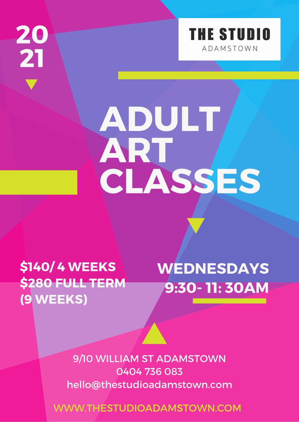 Art Classes for Adults — The Studio Adamstown