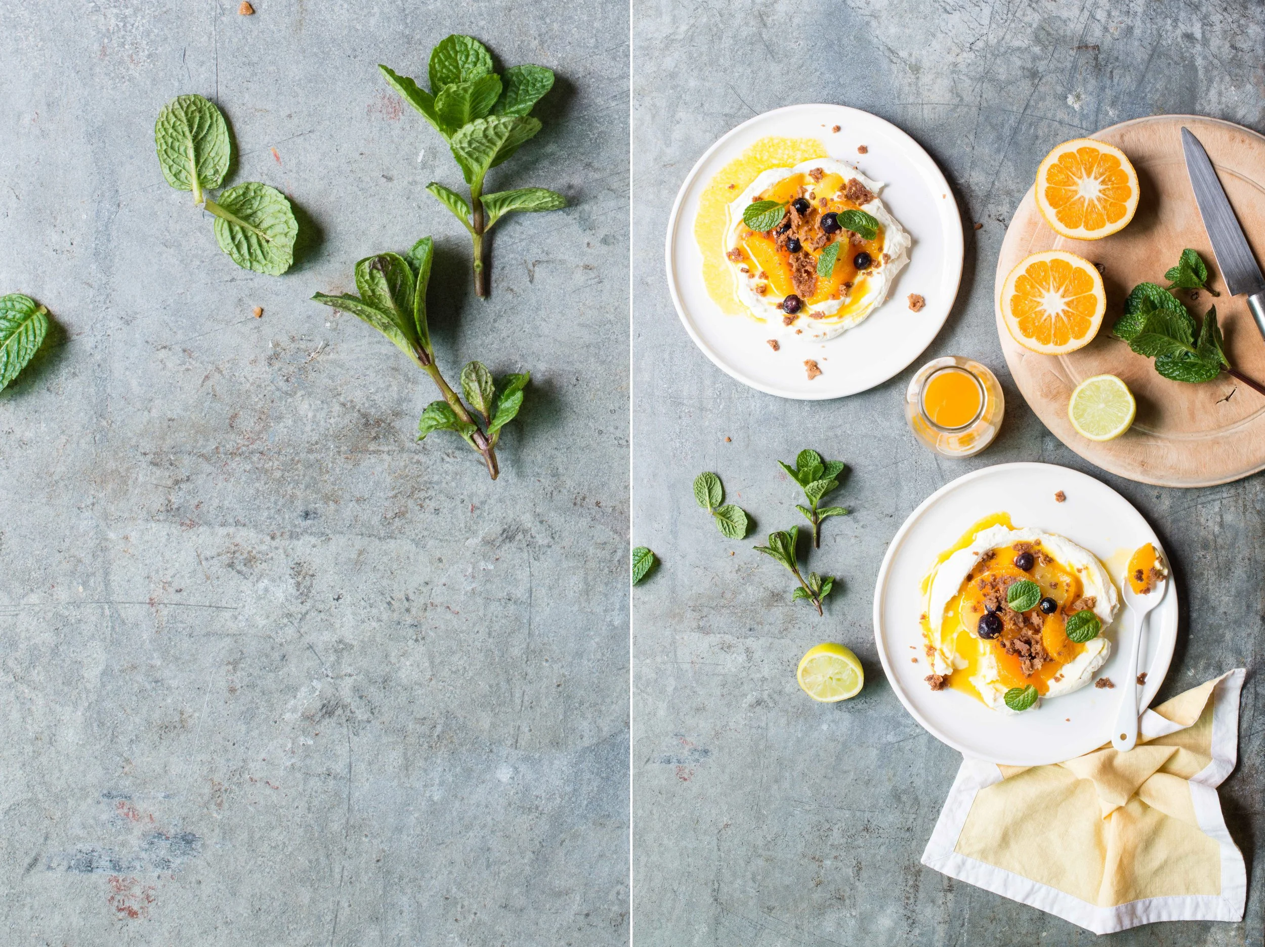Citrus Salad with Gin Syrup and Brandy Snaps