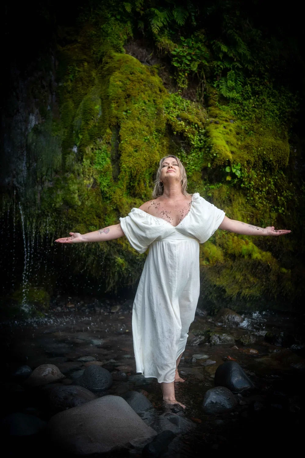 Woman in white dress
