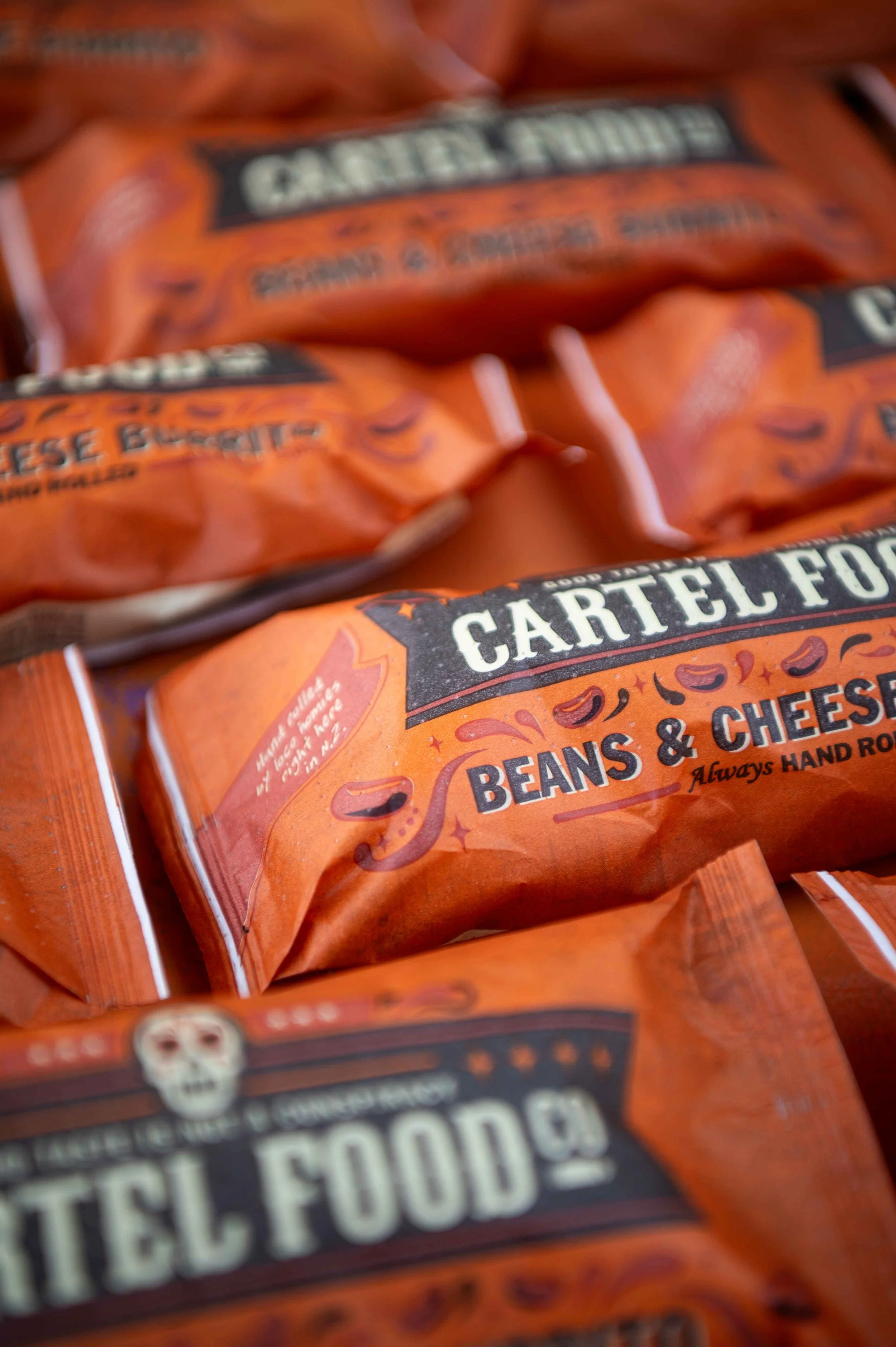 Cose-up shot of Cartel Food Co’s Chicken Burritos.
