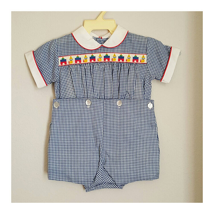 Vintage Boys Gingham 2-Piece Outfit