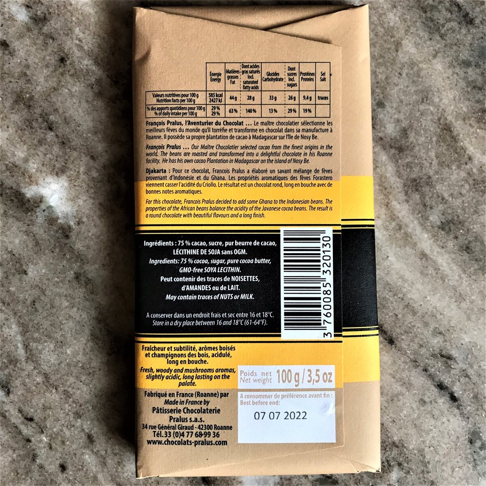 Pralus Djakarta 75 Dark Chocolate Bean To Bar World