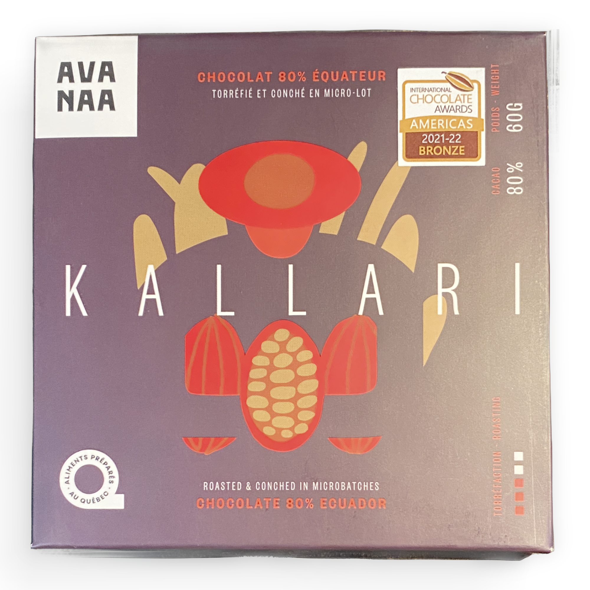 Avanaa 80% Kallari Ecuador Dark Chocolate