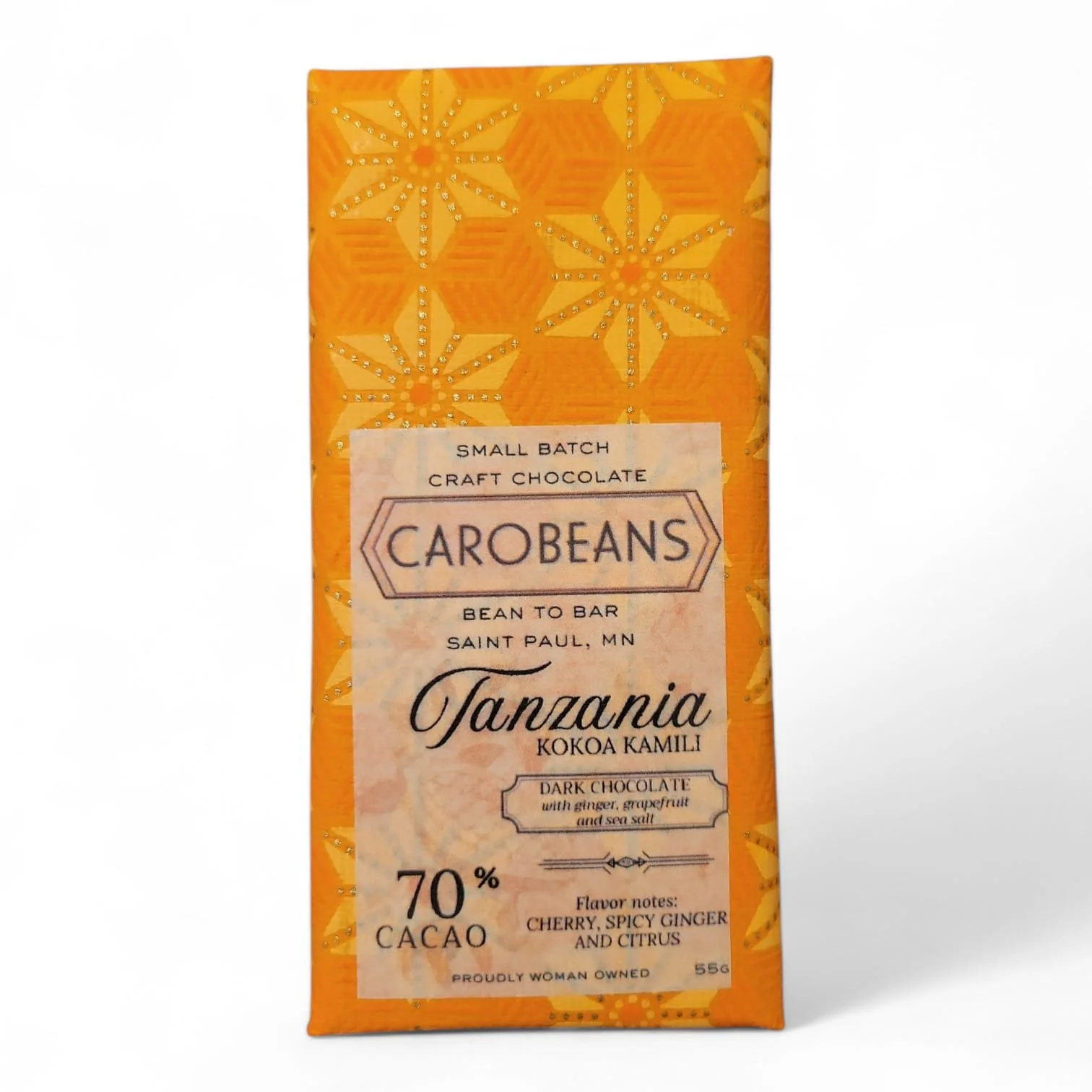 Carobeans 70% Tanzania Grapefruit Ginger Sea Salt